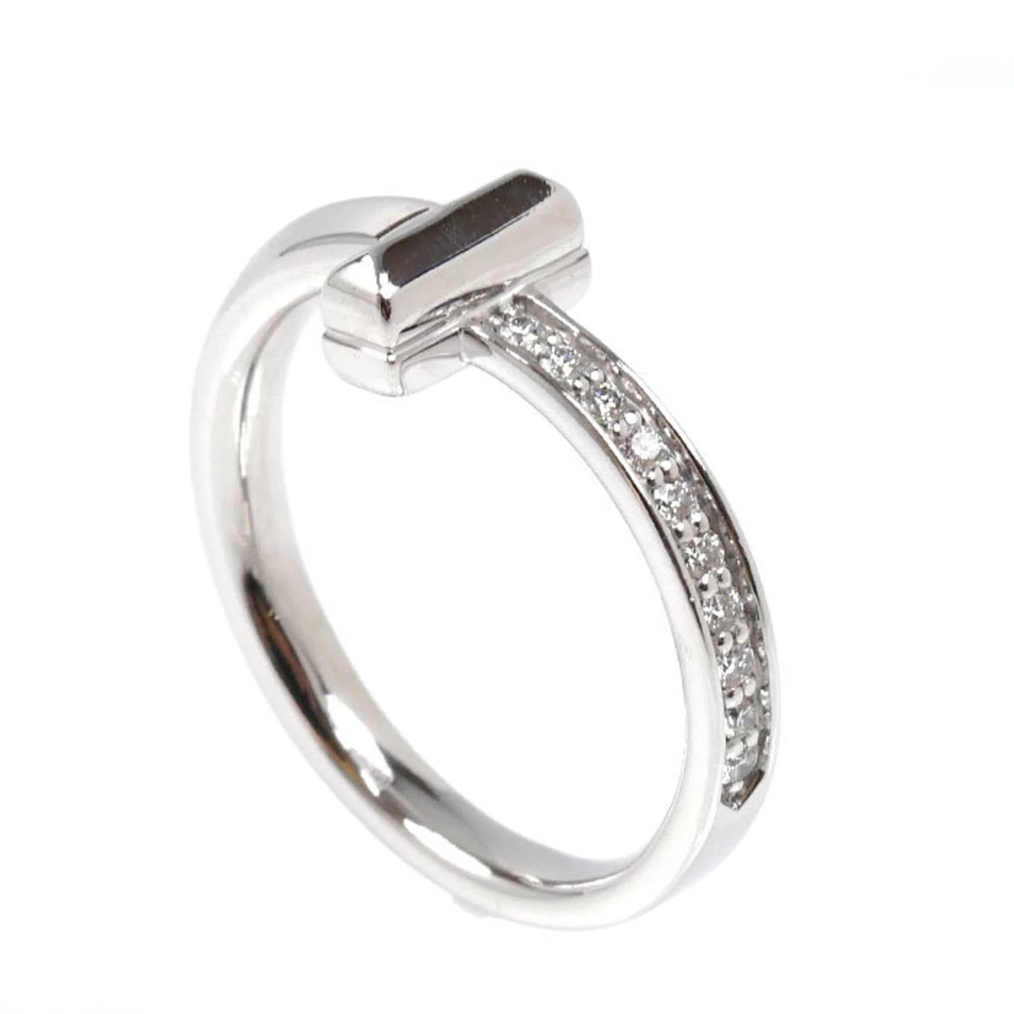 T One Ring 18K White Gold with Diamond - Image 2