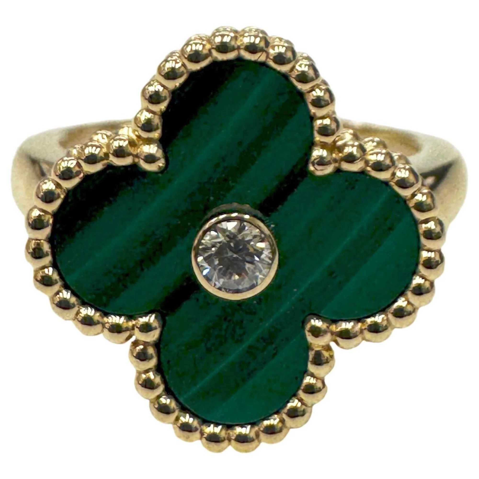 Alhambra Ring 18K Yellow Gold and Malachite - Image 2