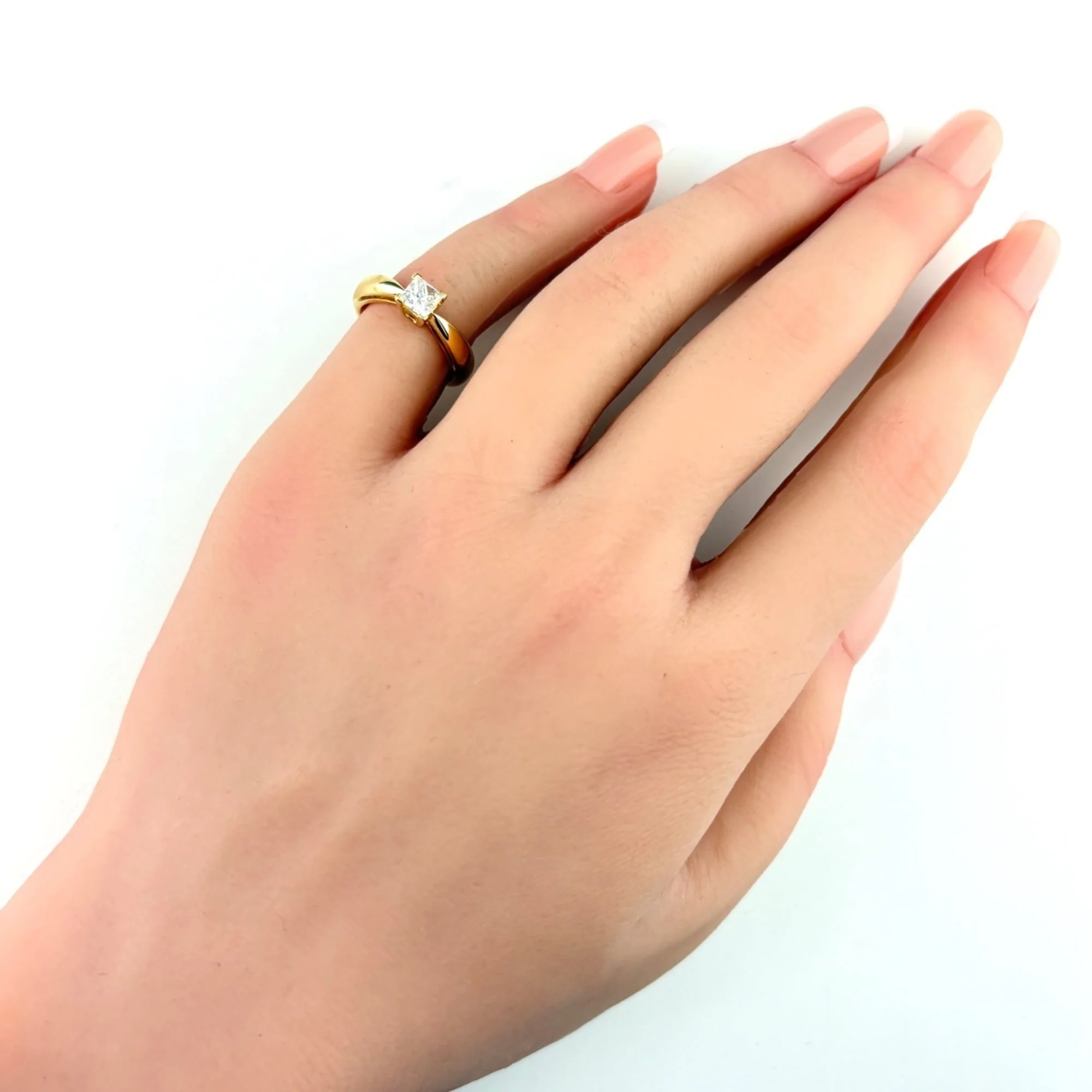 Band Ring 18K Yellow Gold With Diamond - Image 5