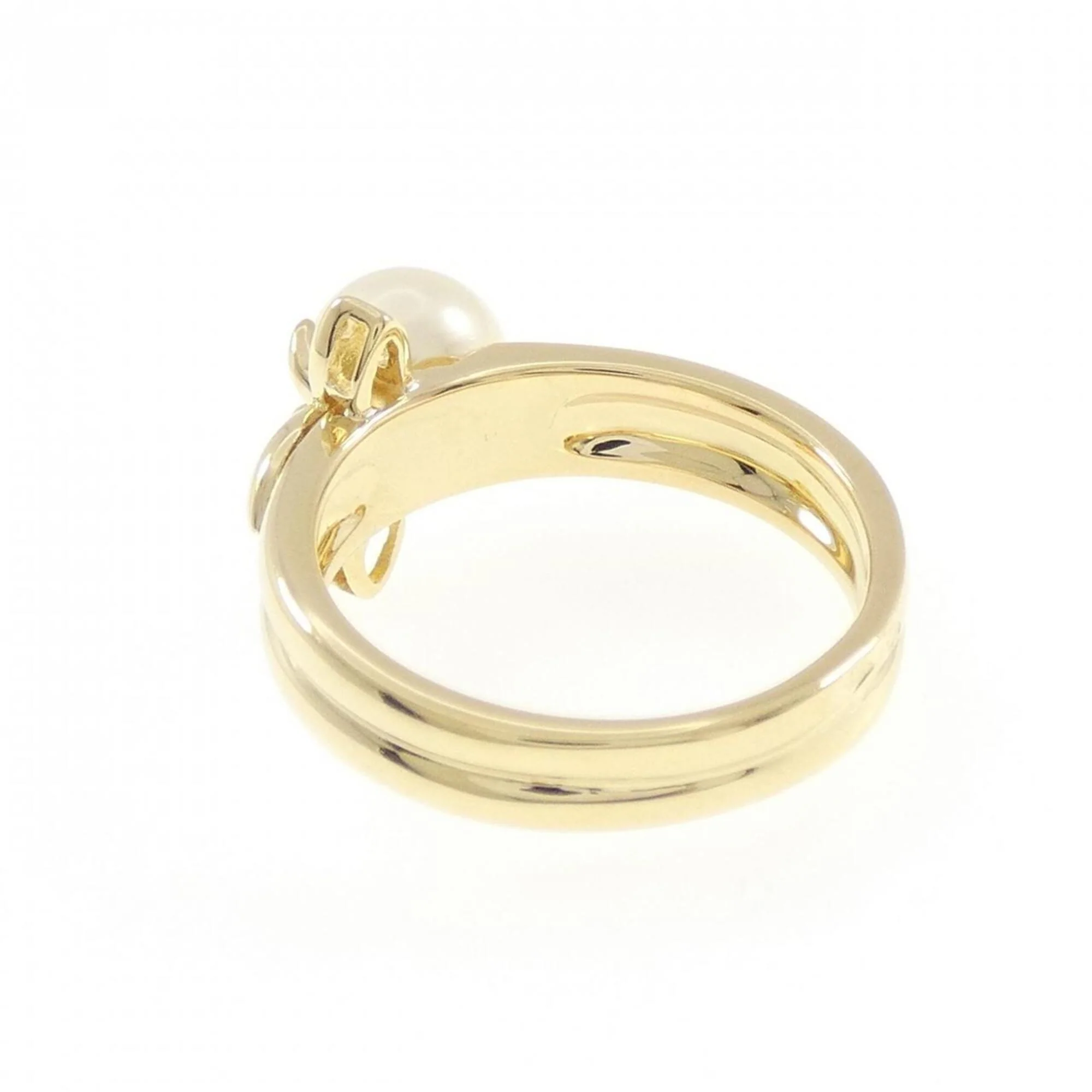 Band Ring 18K Yellow Gold with Pearl - Image 3