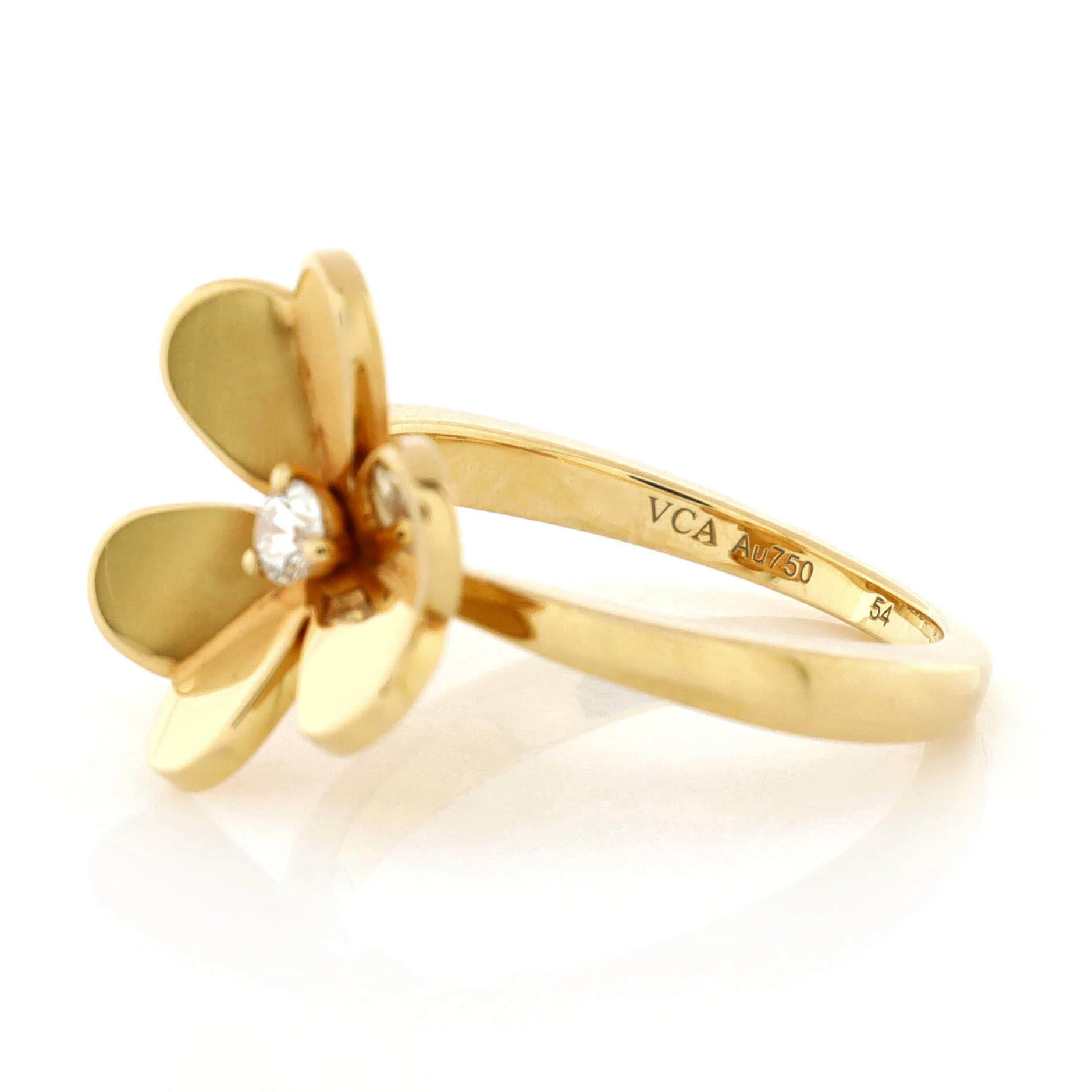 Frivole 1 Flower Ring 18K Yellow Gold with Diamond Small - Image 3