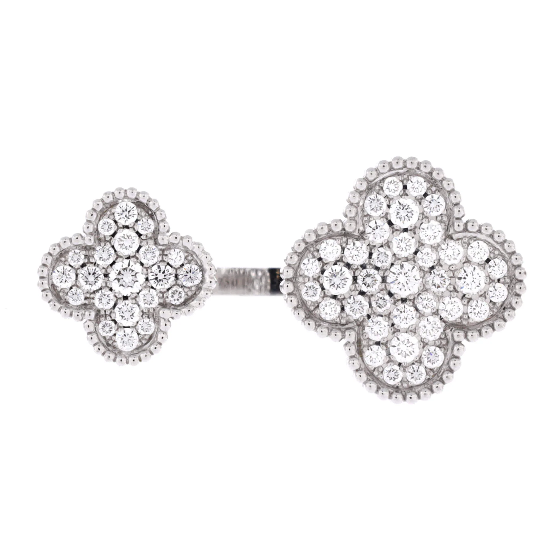 Magic Alhambra Between the Finger Ring 18K White Gold and Diamonds