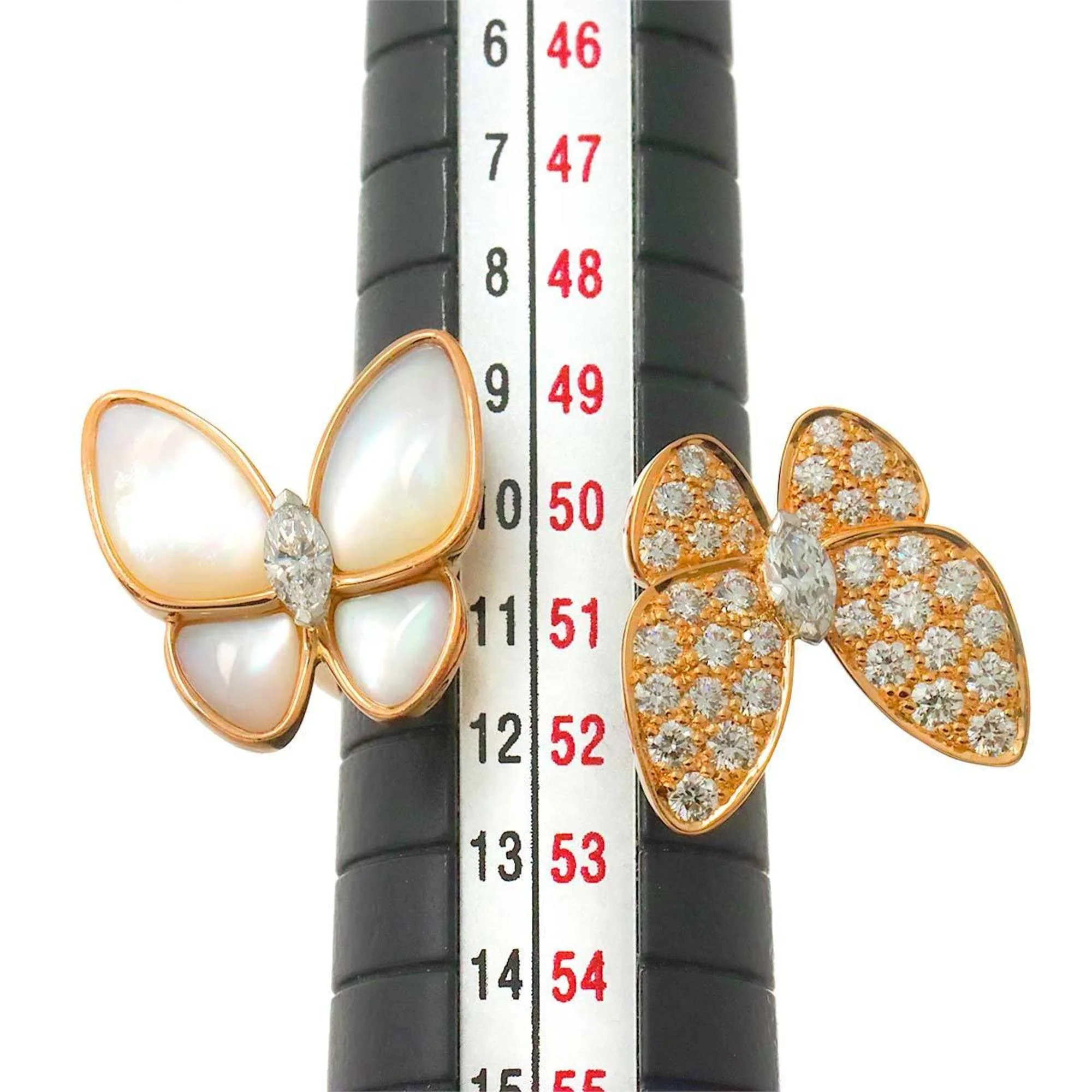 Papillon Entre Les Doigts Ring 18K Rose Gold with Diamond and Shell - Image 7