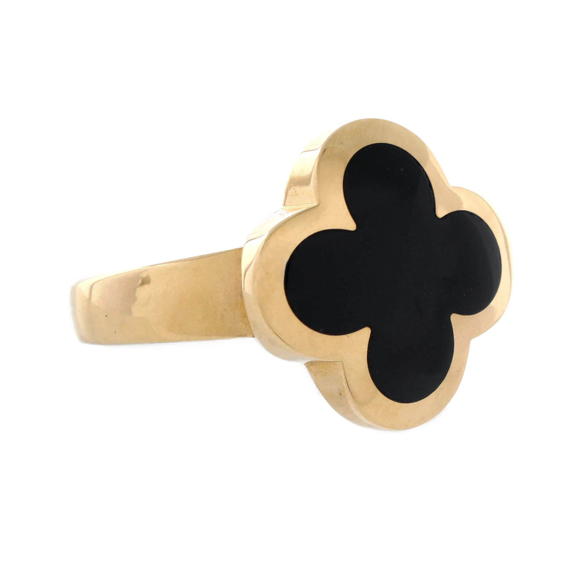 Pure Alhambra Ring 18K Yellow Gold and Onyx - Image 2