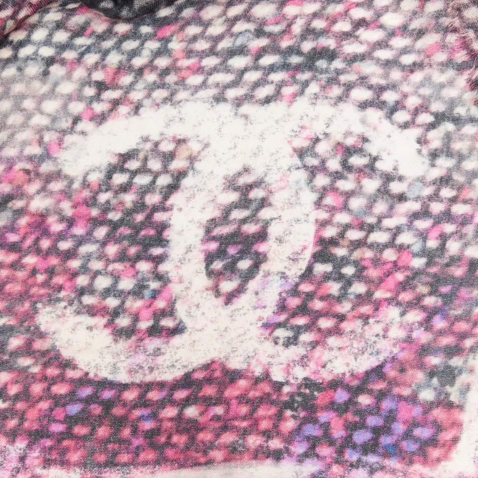Chanel cashmere CC tweed texture print scarf - Image 8