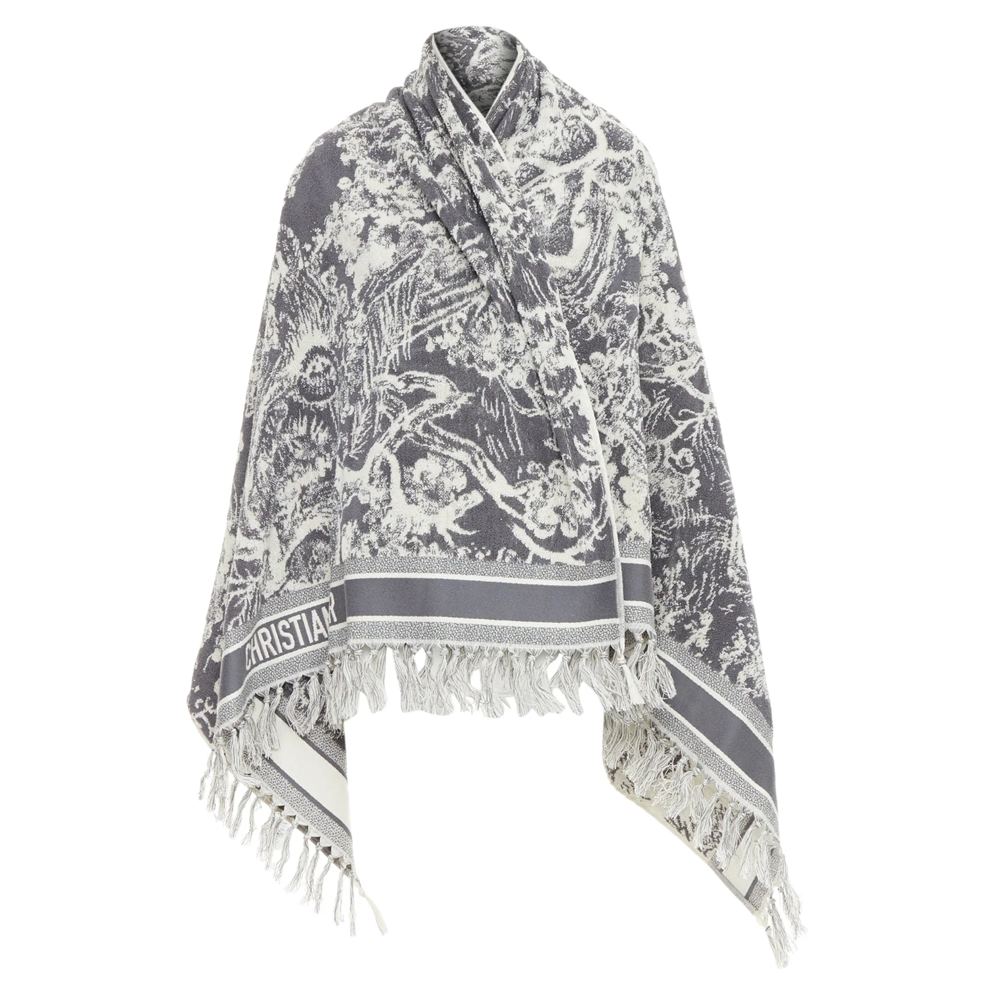 Christian Dior Toile de Jouy reverse cotton big beach towel