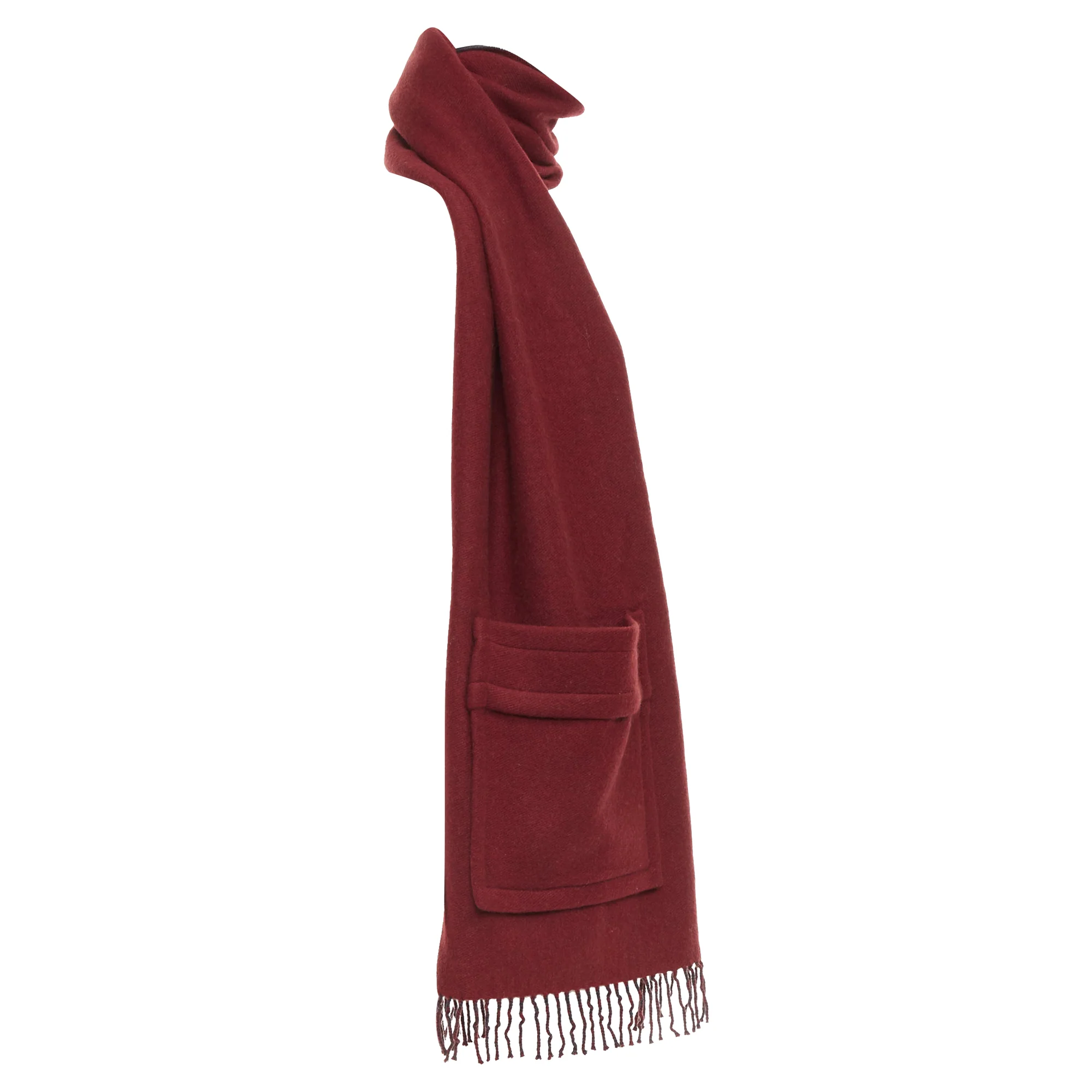 Fendi cashmere bicolor pocket fringed long scarf - Image 4