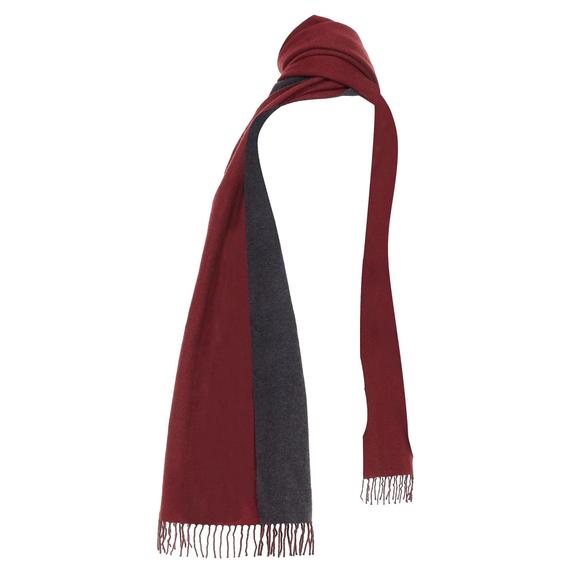 Fendi cashmere bicolor pocket fringed long scarf - Image 6