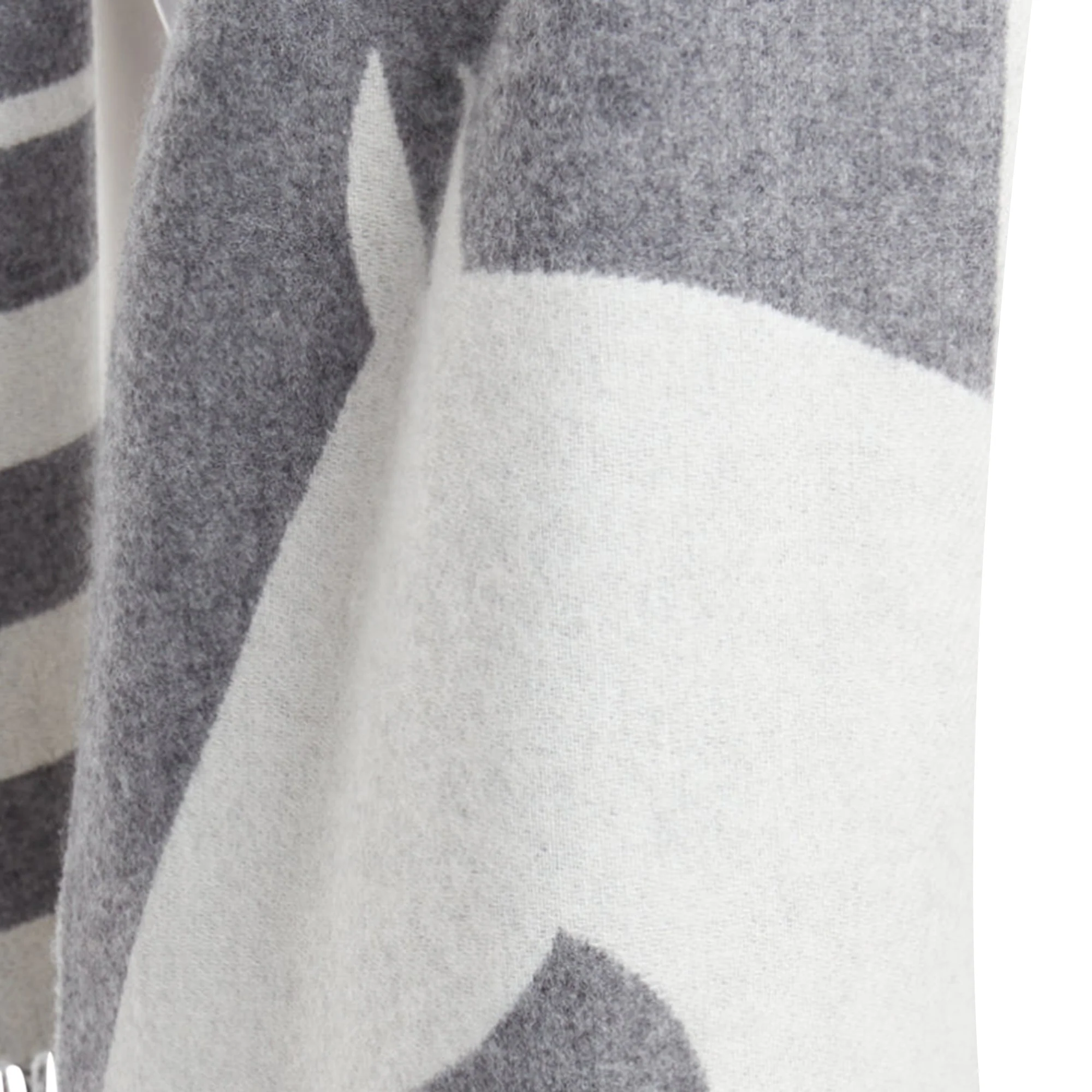Hermes cashmere abstract horse head fringe wool scarf - Image 2