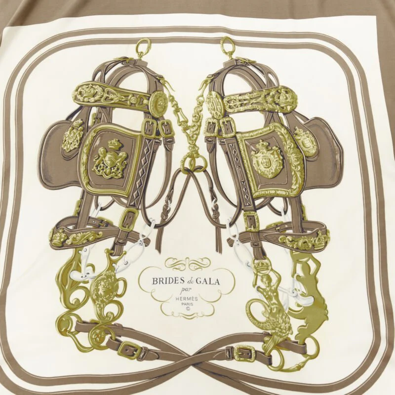 Hermes Hugo Grygkar Brides de Gala print silk scarf - Image 8
