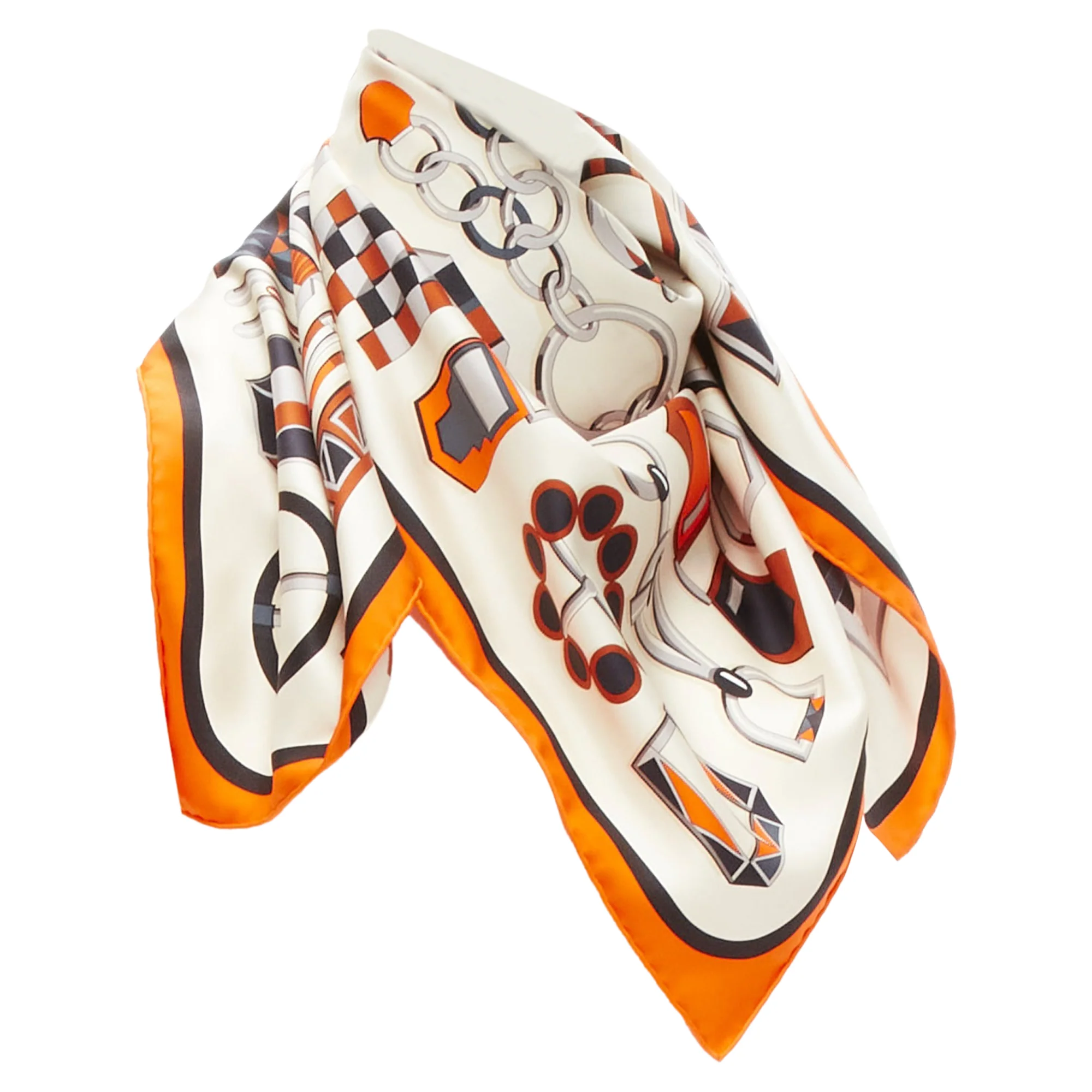 Hermes silk border H buckle horsebchain scarf - Image 3