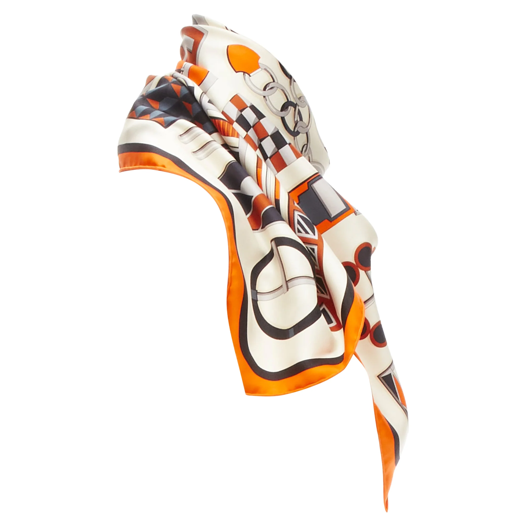 Hermes silk border H buckle horsebchain scarf - Image 4