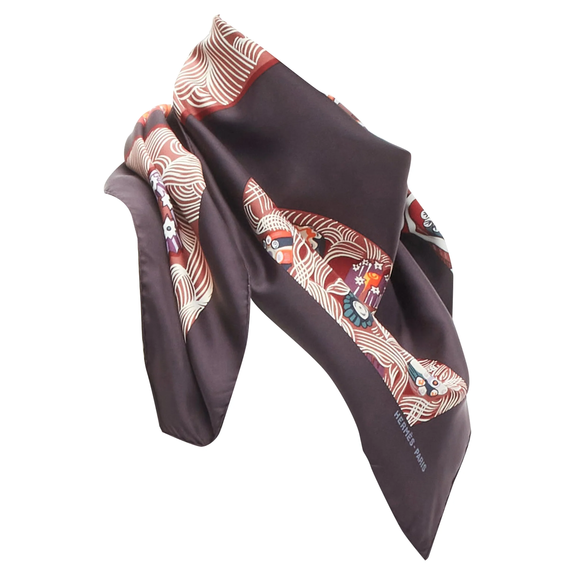 Hermes silk Sulfures Press Papier floral print scarf - Image 3