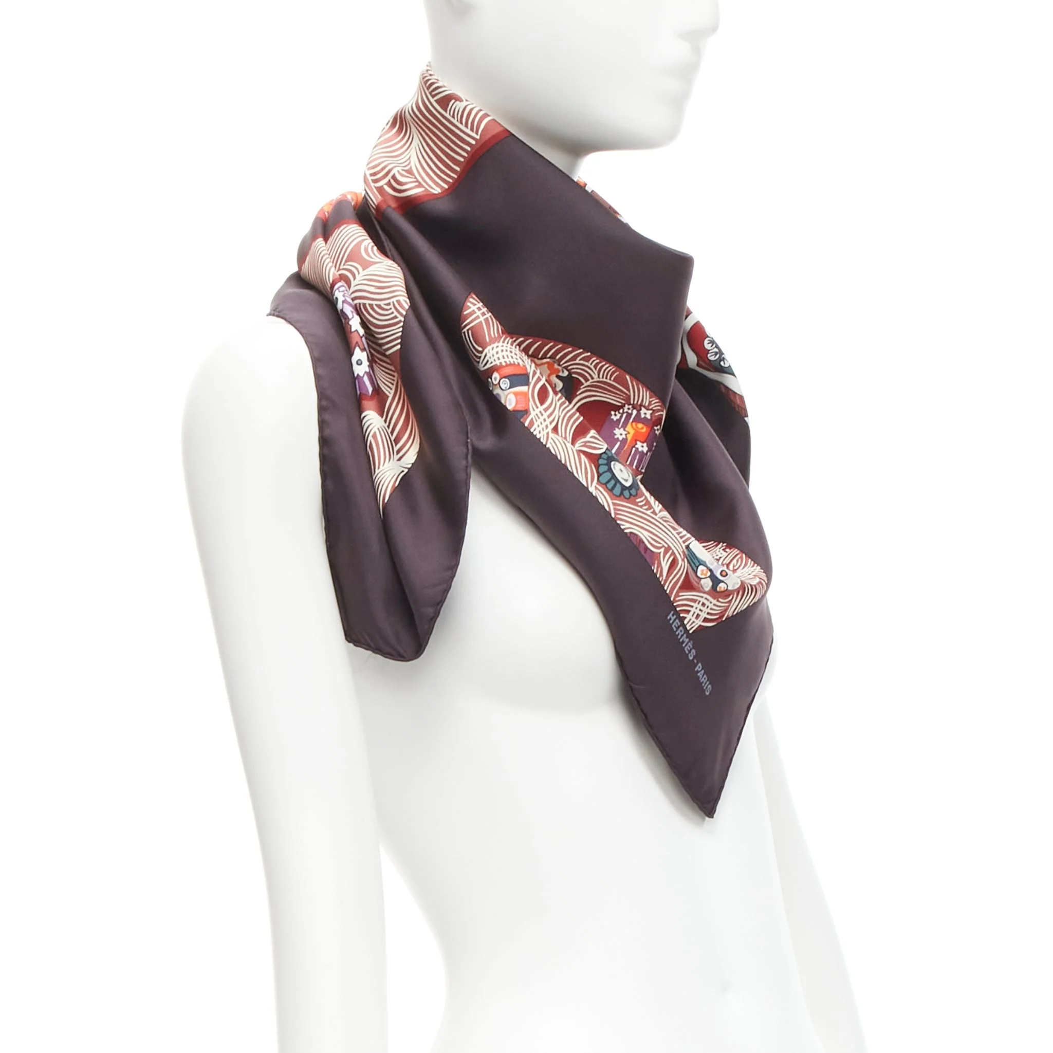 Hermes silk Sulfures Press Papier floral print scarf - Image 9