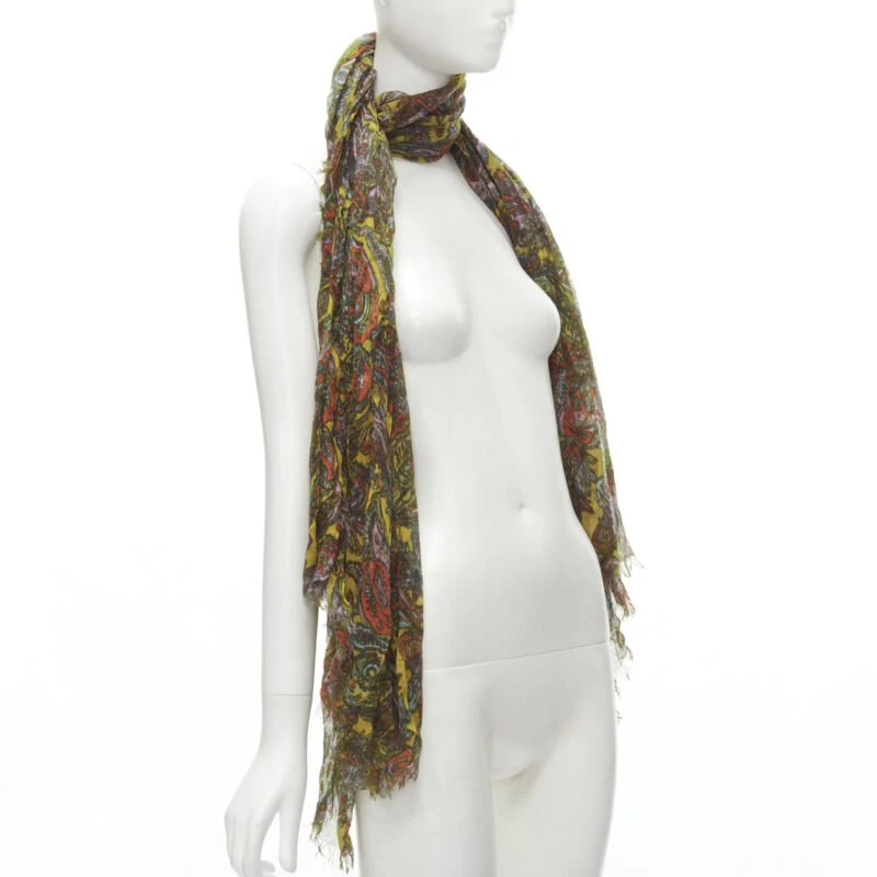 Louis Vuitton cashmere silk paisley scarf - Image 8