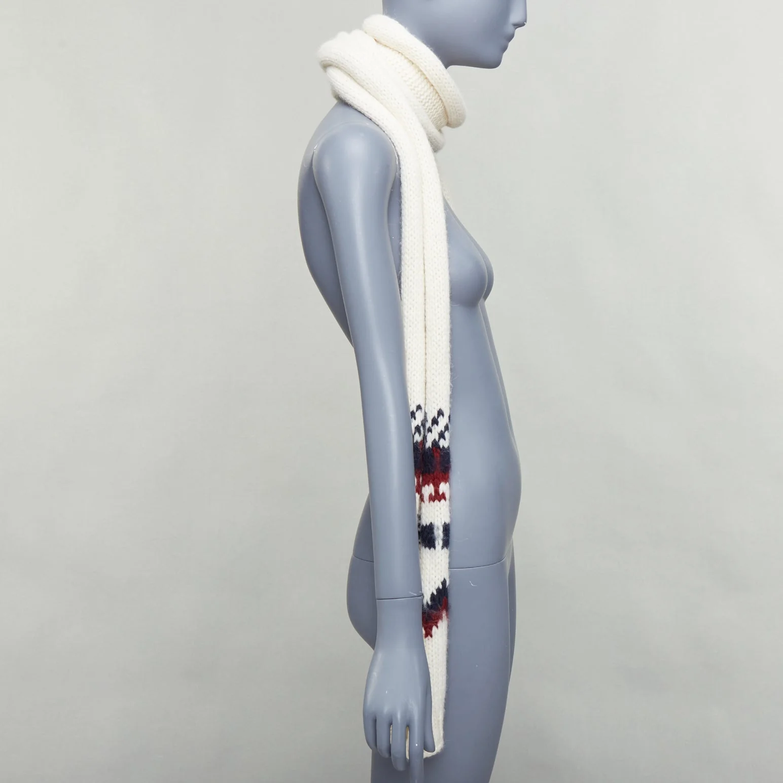 Saint Laurent Hedi Slimane virgin wool aztec long wrap scarf - Image 10