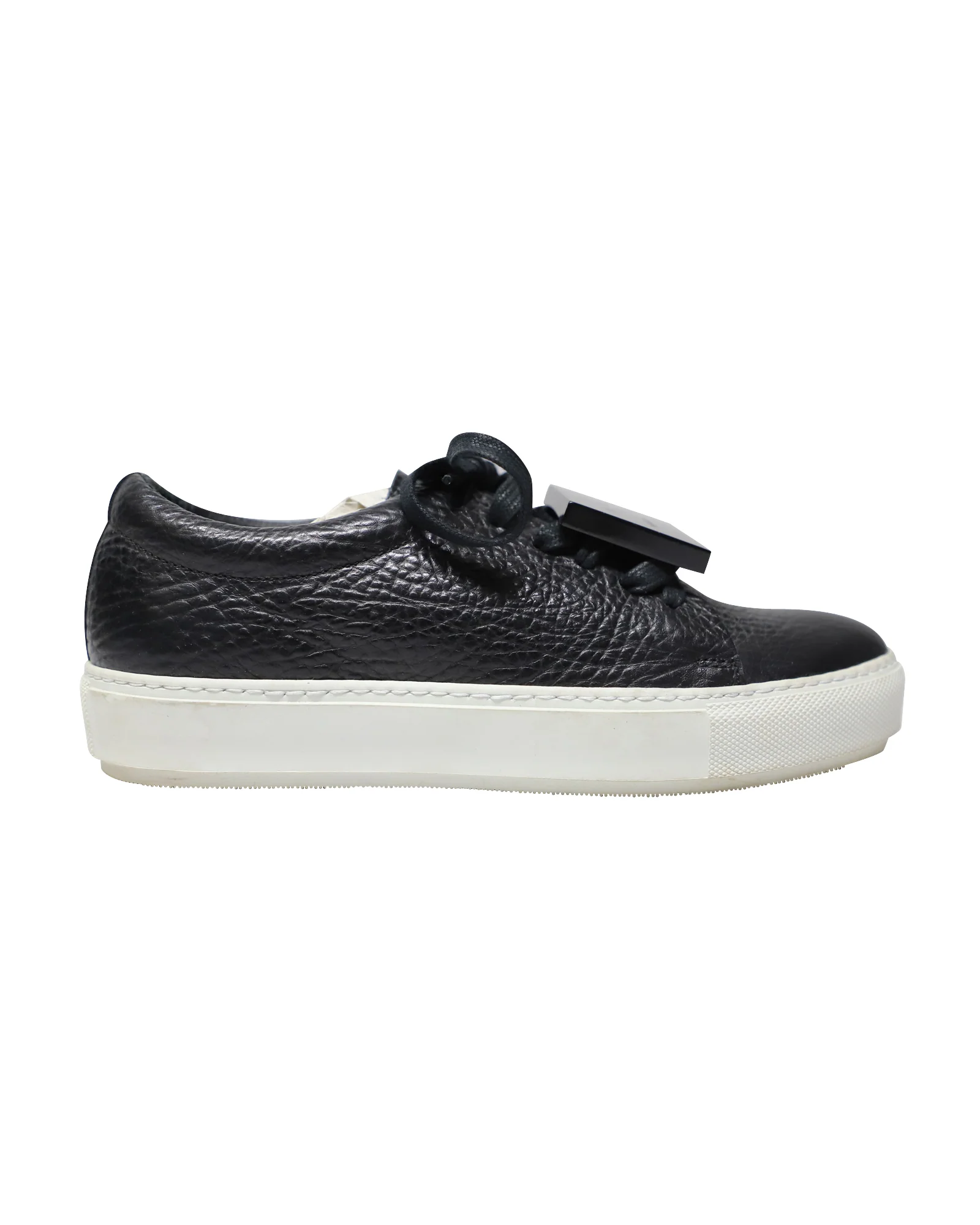 Women's Acne Studios Adriana Low Top Sneakers in Black Calfskin Leather