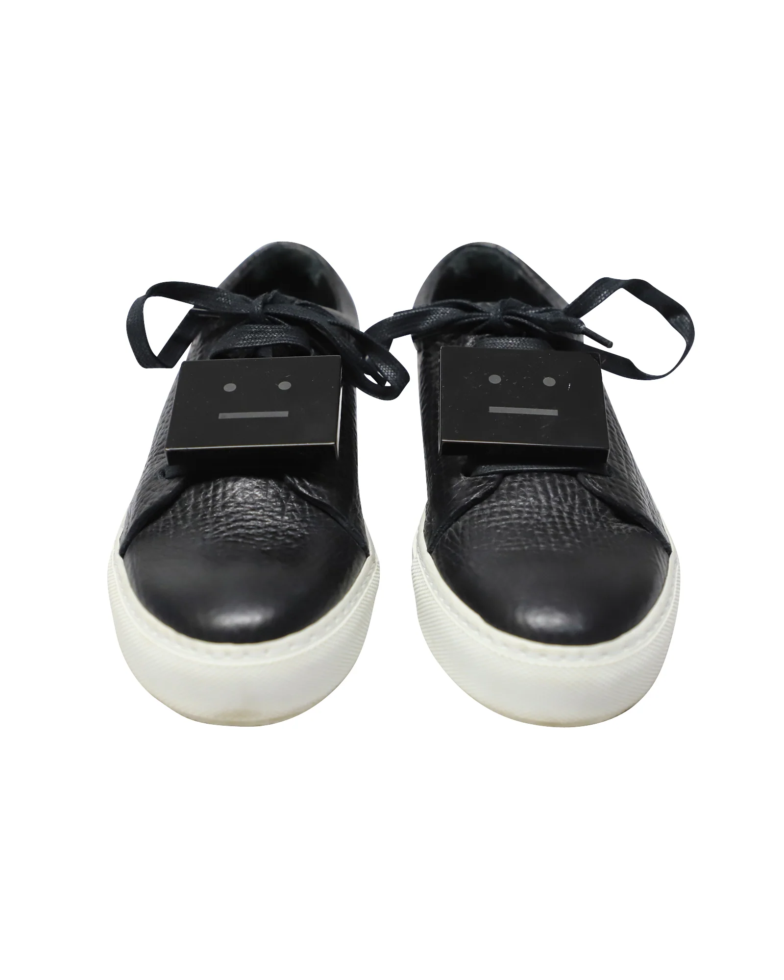 Women's Acne Studios Adriana Low Top Sneakers in Black Calfskin Leather - Image 2