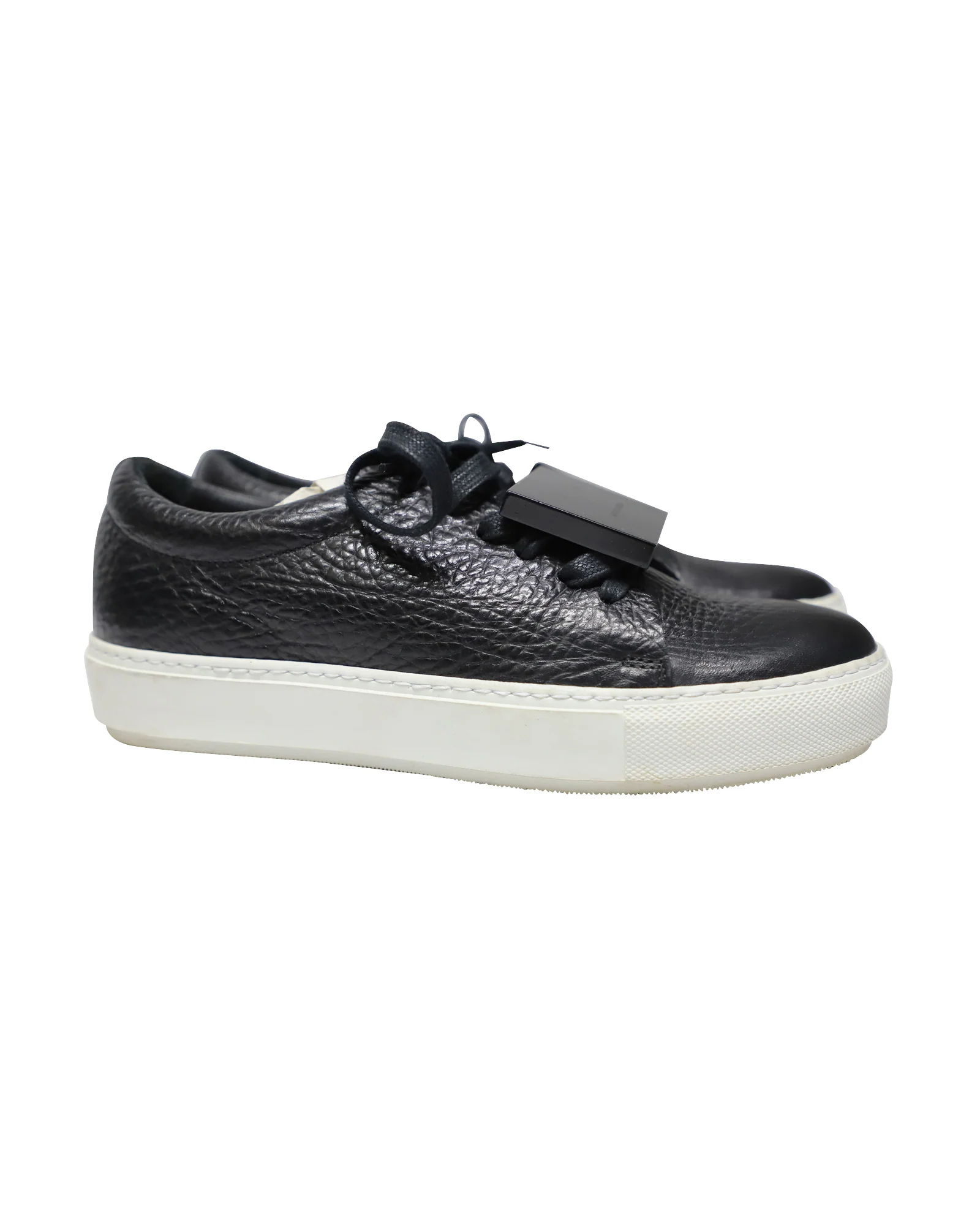 Women's Acne Studios Adriana Low Top Sneakers in Black Calfskin Leather - Image 3