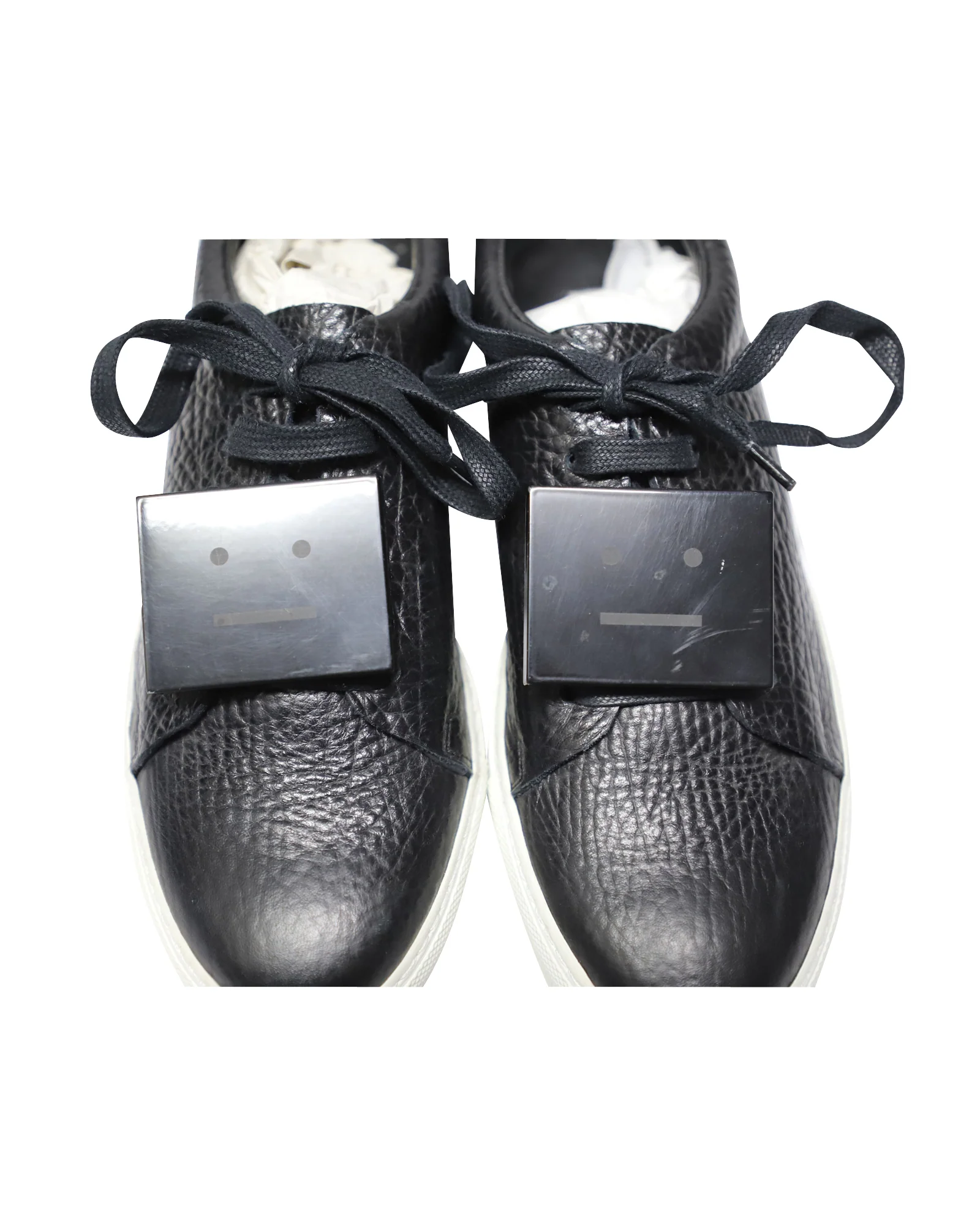 Women's Acne Studios Adriana Low Top Sneakers in Black Calfskin Leather - Image 5