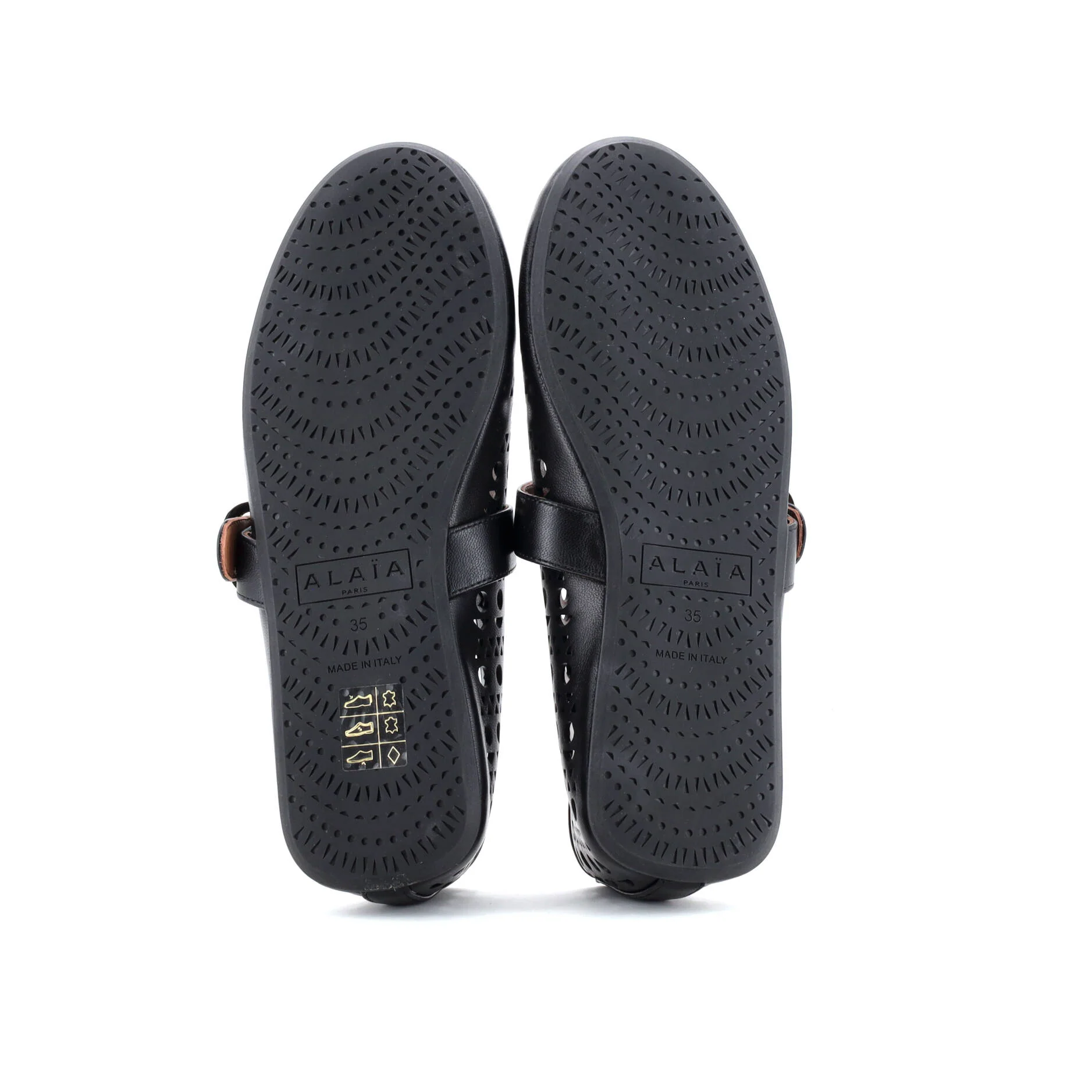 Women's Buckle Ballerina Flats Laser Cut Leather - Image 4