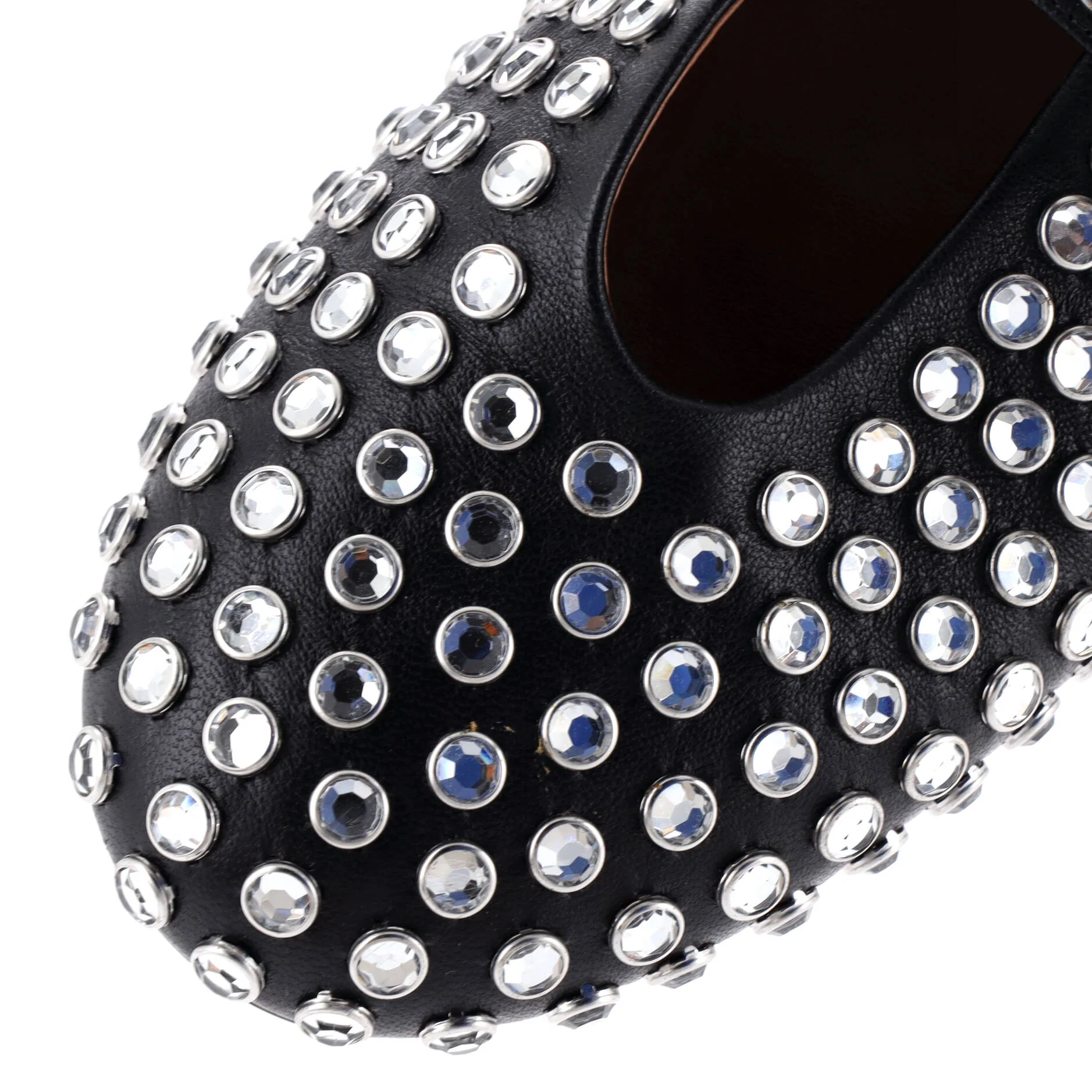 Women's Buckle Ballerina Flats Leather with Crystals - Image 5