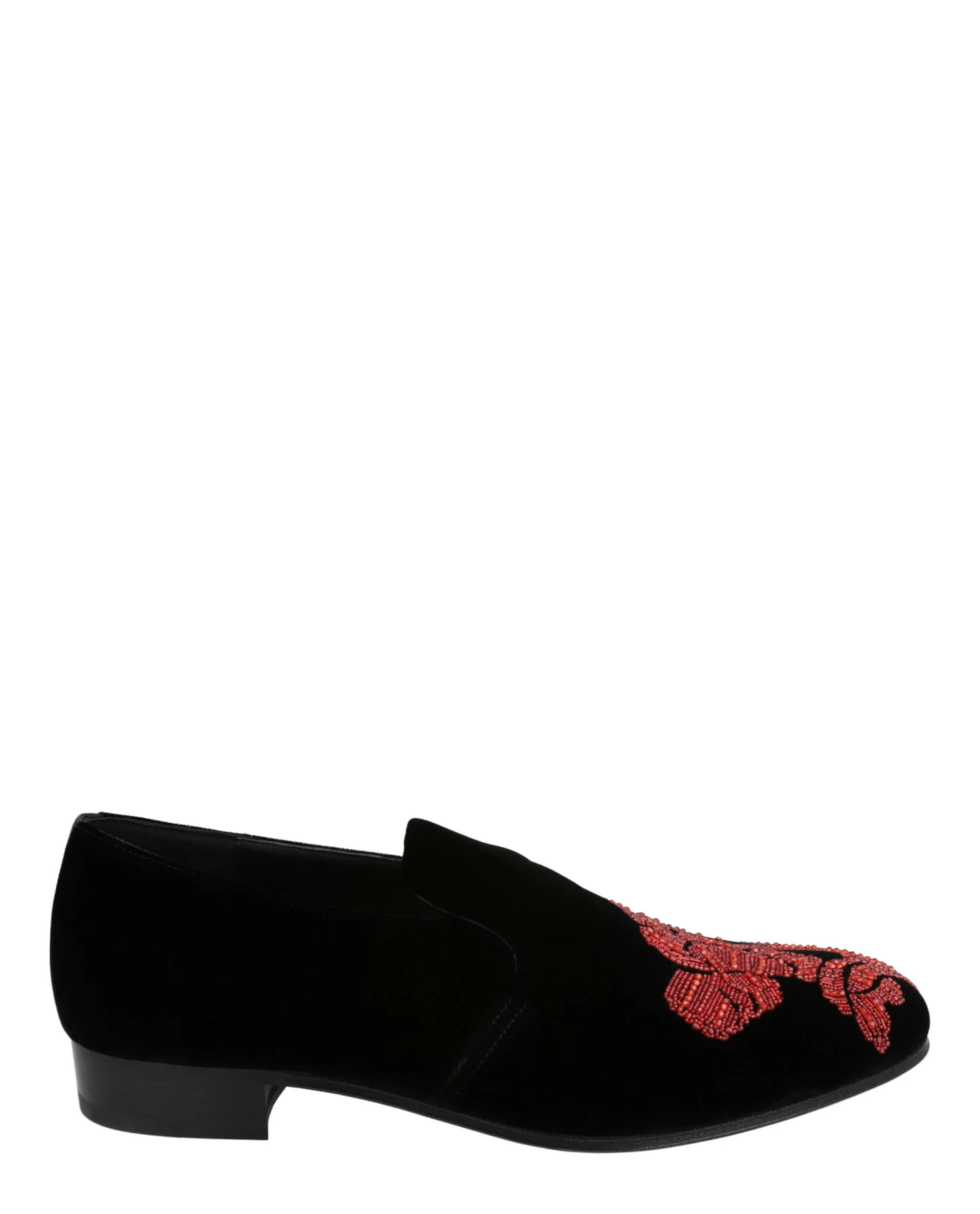 Men's Beaded Orchid Velvet Loafers