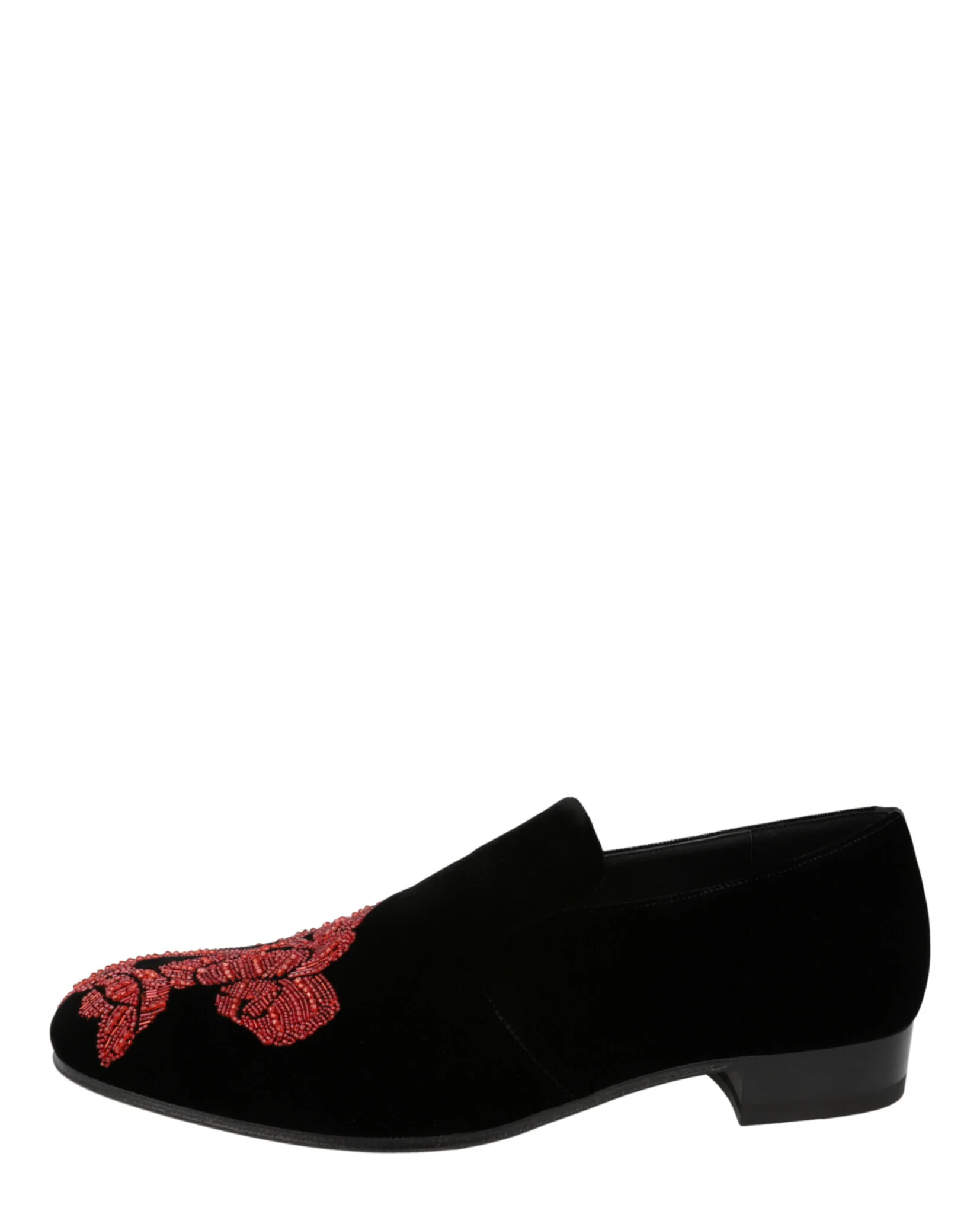 Men's Beaded Orchid Velvet Loafers - Image 6