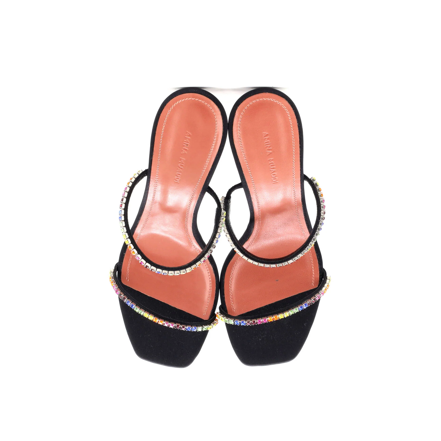Women's Gilda Heeled Sandals Satin with Crystals 95 - Image 2