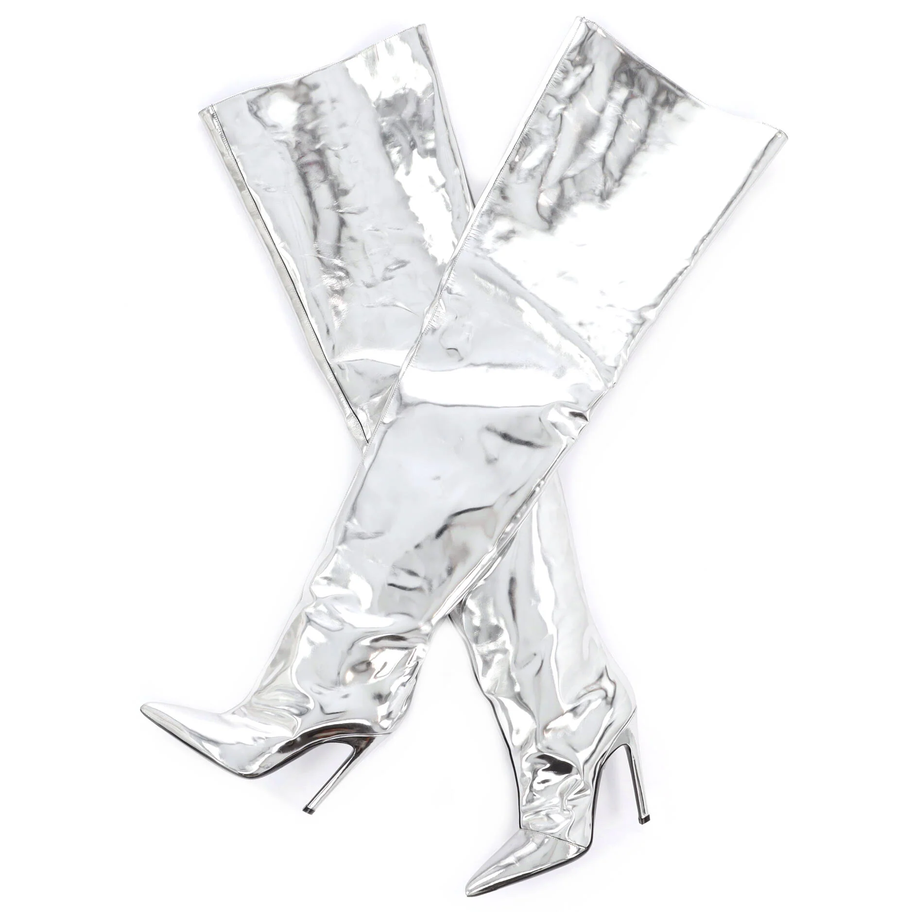 All The Time Over the Knee Boots Metallic Leather - Image 5