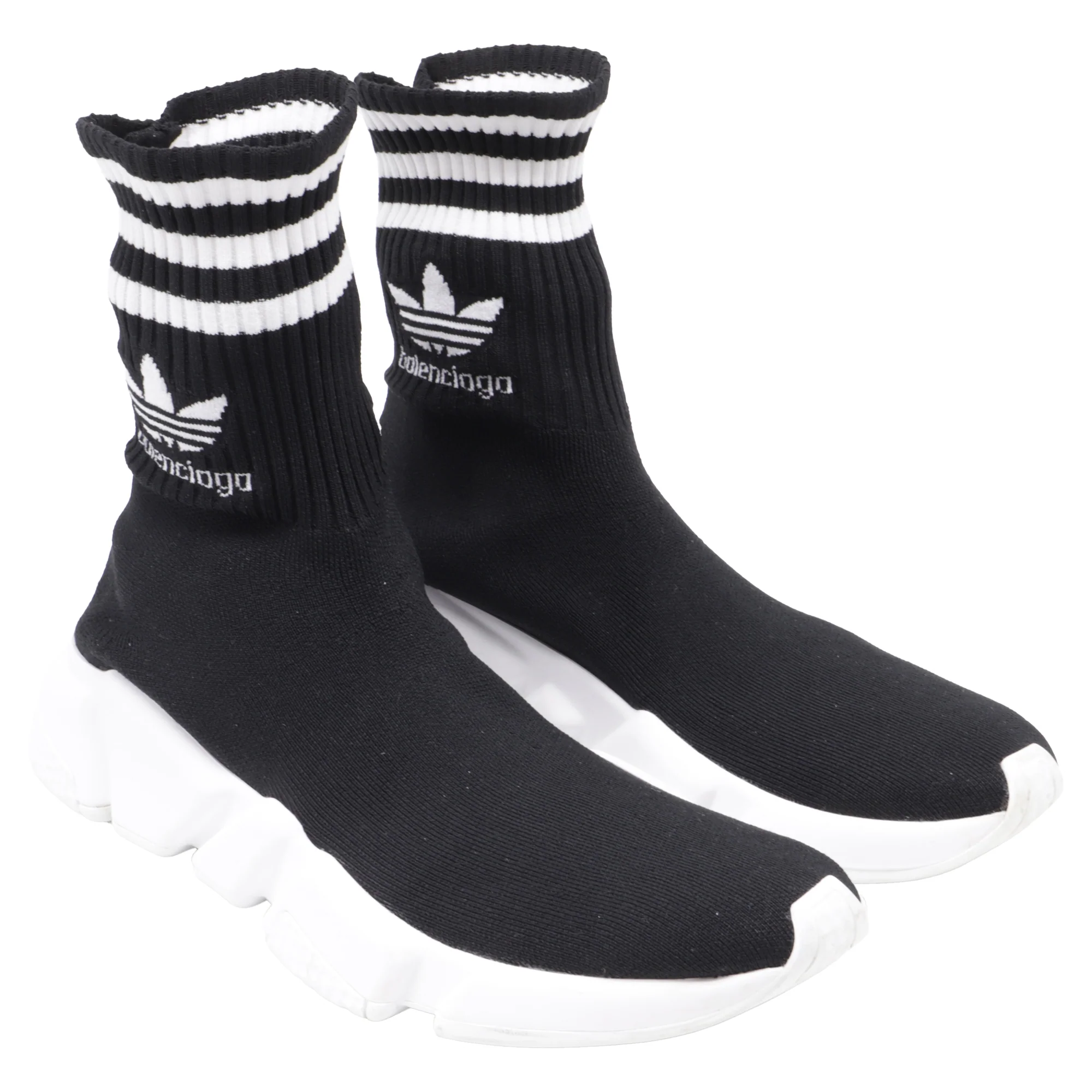 Men's Balenciaga x Adidas Speed Trainer Shoes in Black Polyester - Image 2