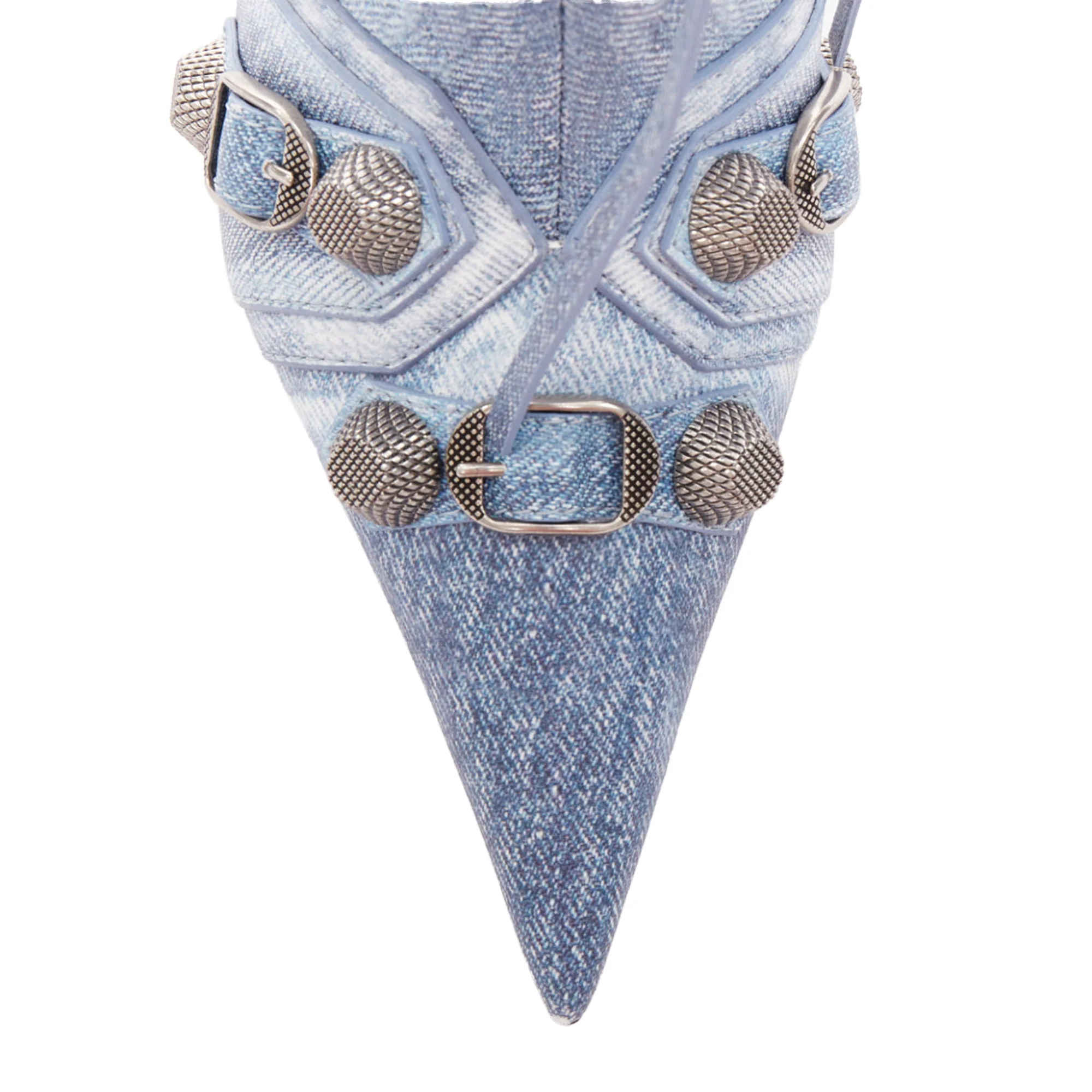 Women's Balenciaga Cagole Denim Moto Tall Boots - Image 6