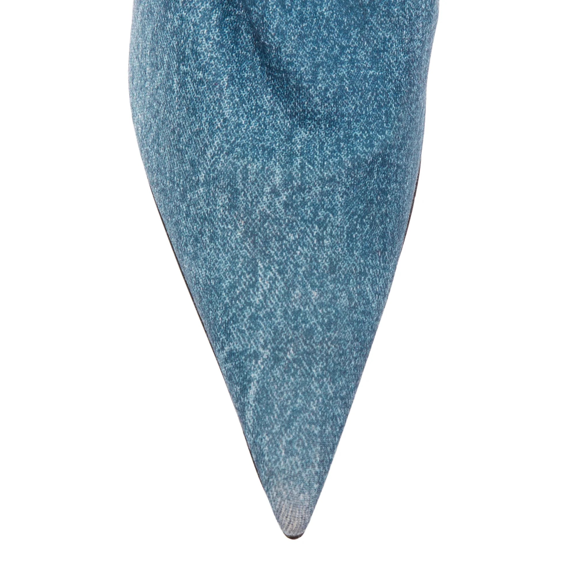 Women's Balenciaga Knife Denim Pointy Heeled Boots - Image 6