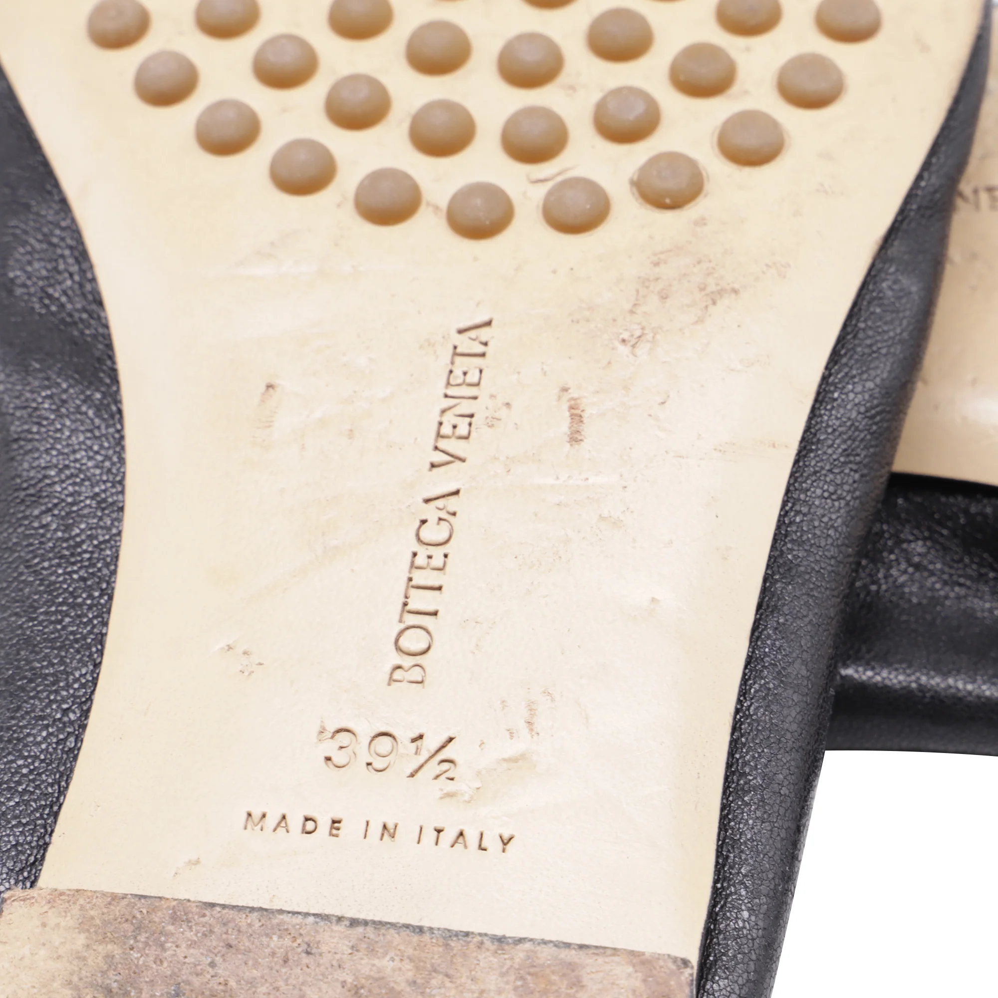 Women's Bottega Veneta Dot Sock Mules in Black Leather - Image 7