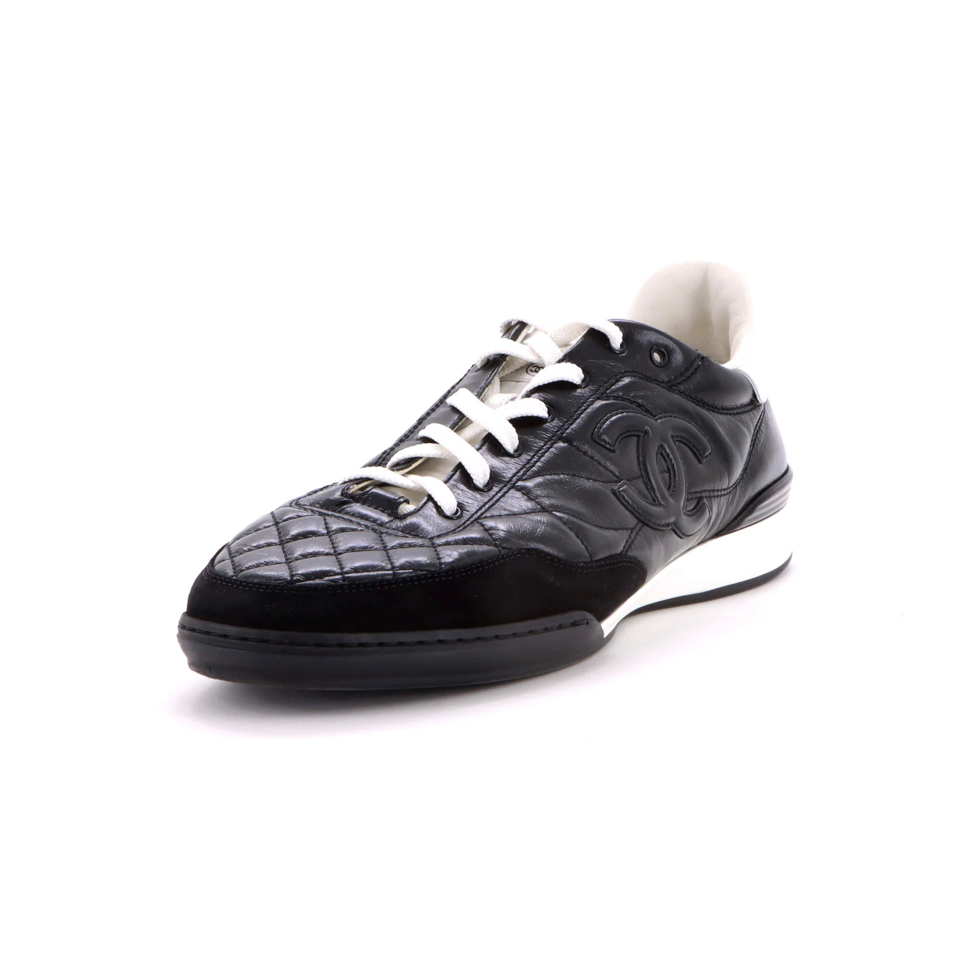 CC Low-Top Sneakers Quilted Leather and Suede