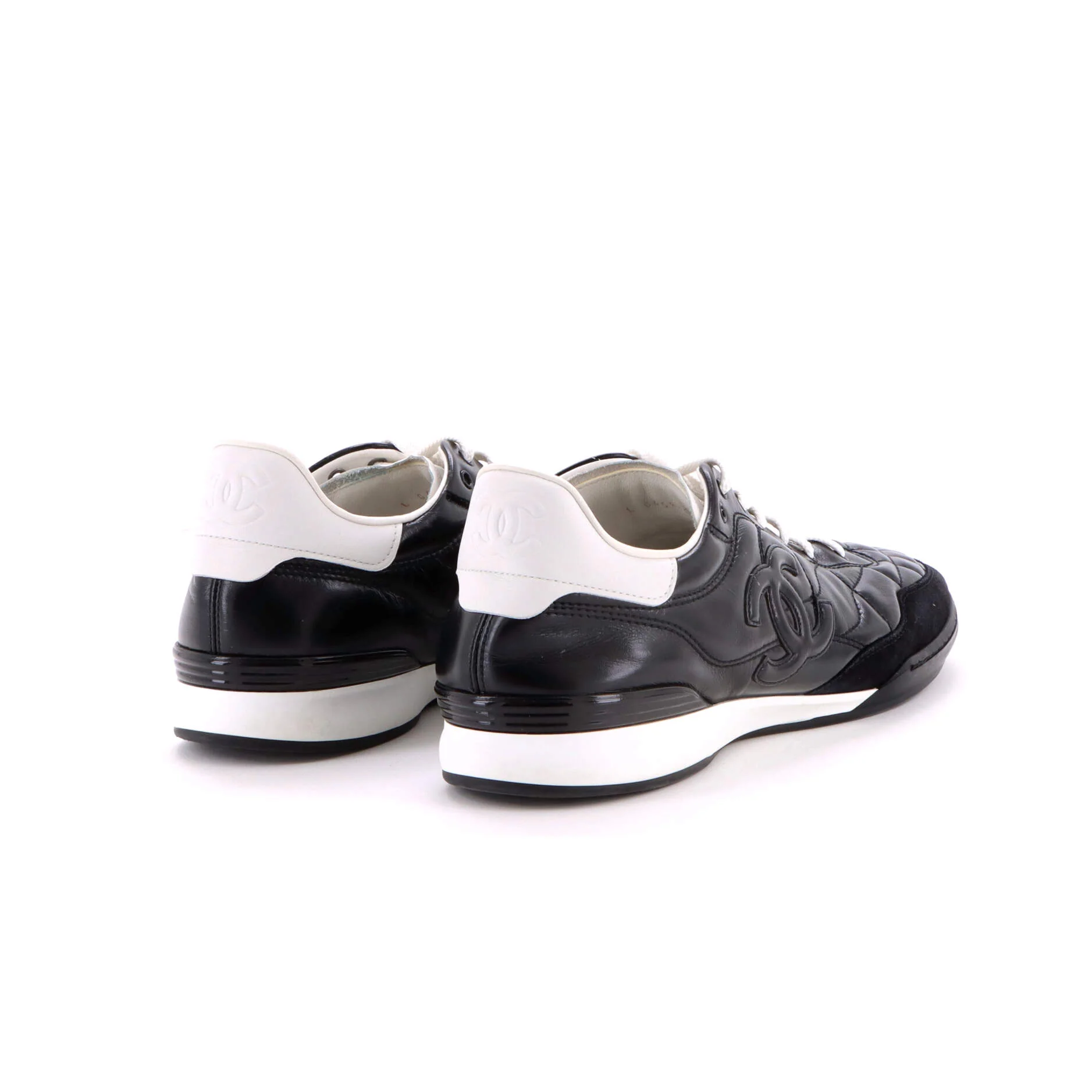 CC Low-Top Sneakers Quilted Leather and Suede - Image 3