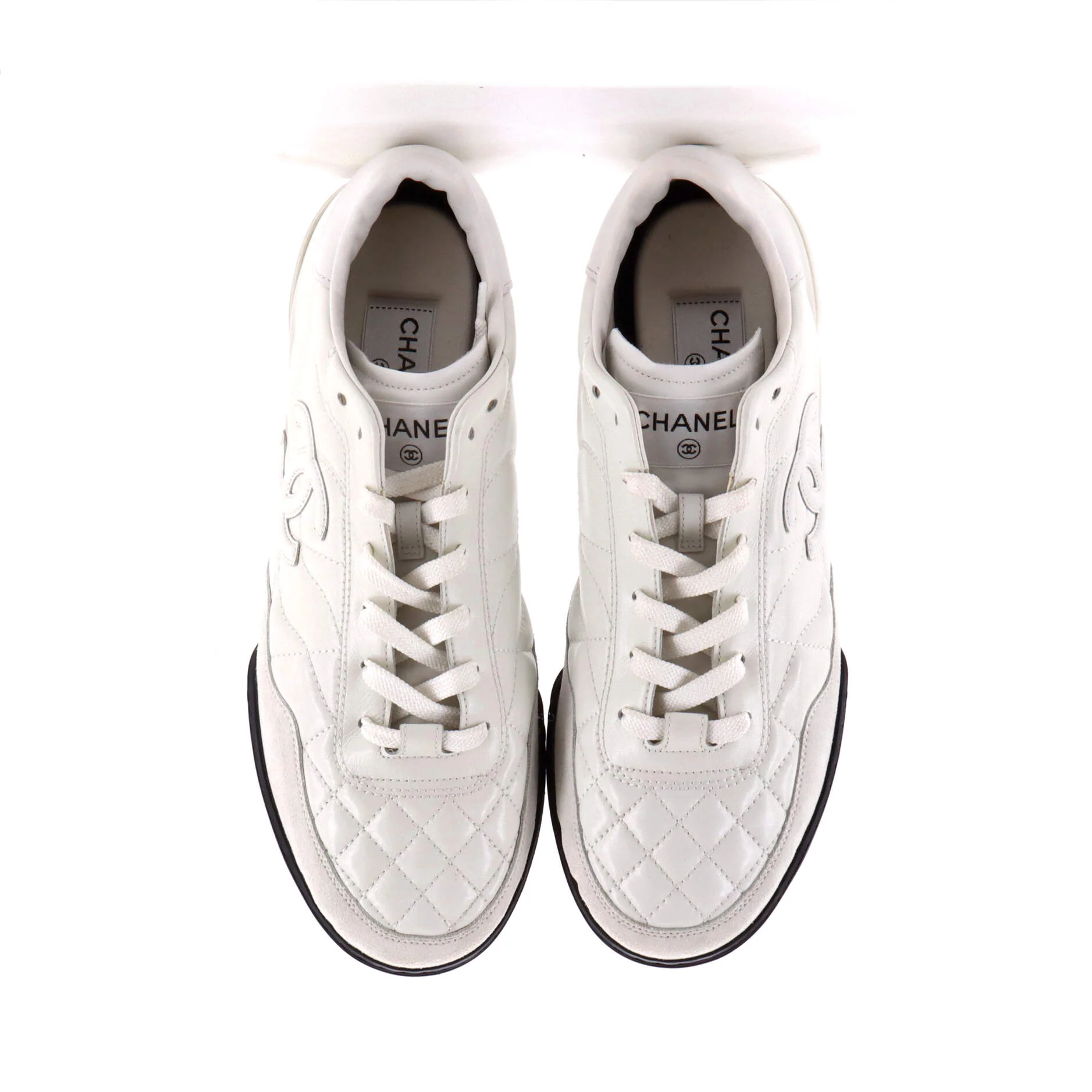 CC Low-Top Sneakers Quilted Leather and Suede - Image 3