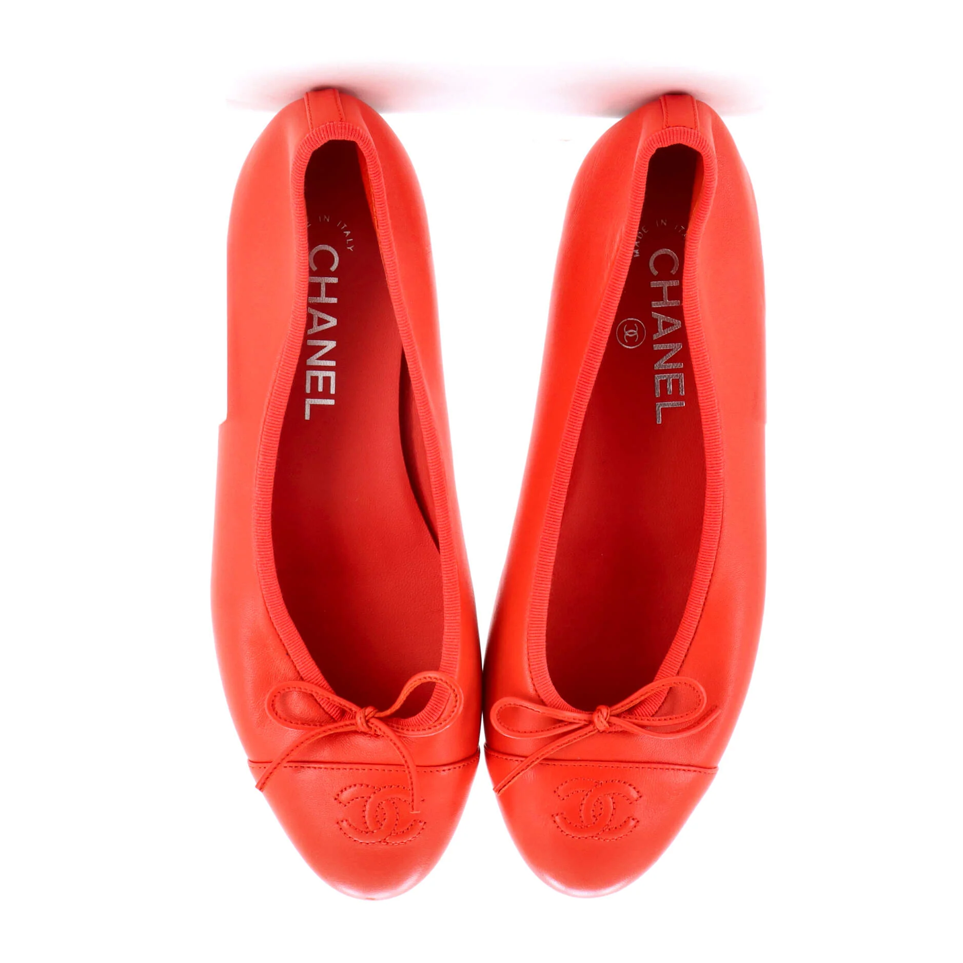 Women's CC Cap Toe Bow Ballerina Flats Leather - Image 2