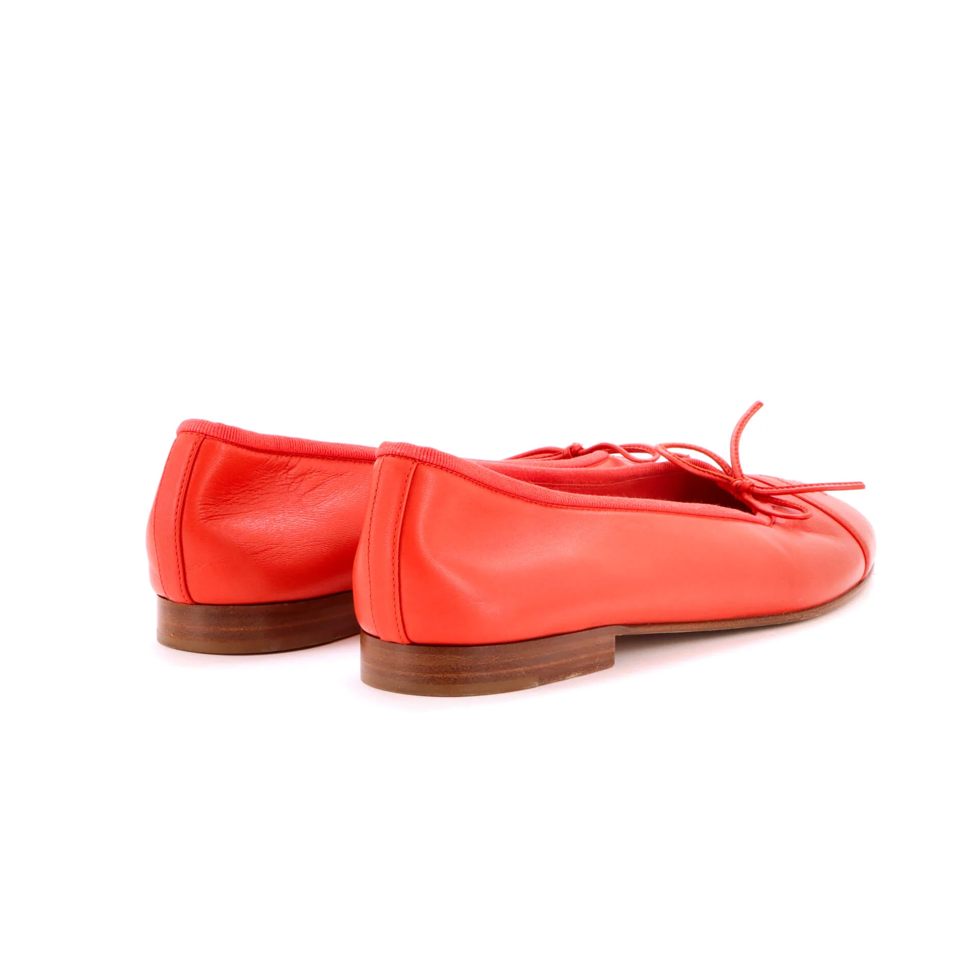 Women's CC Cap Toe Bow Ballerina Flats Leather - Image 3