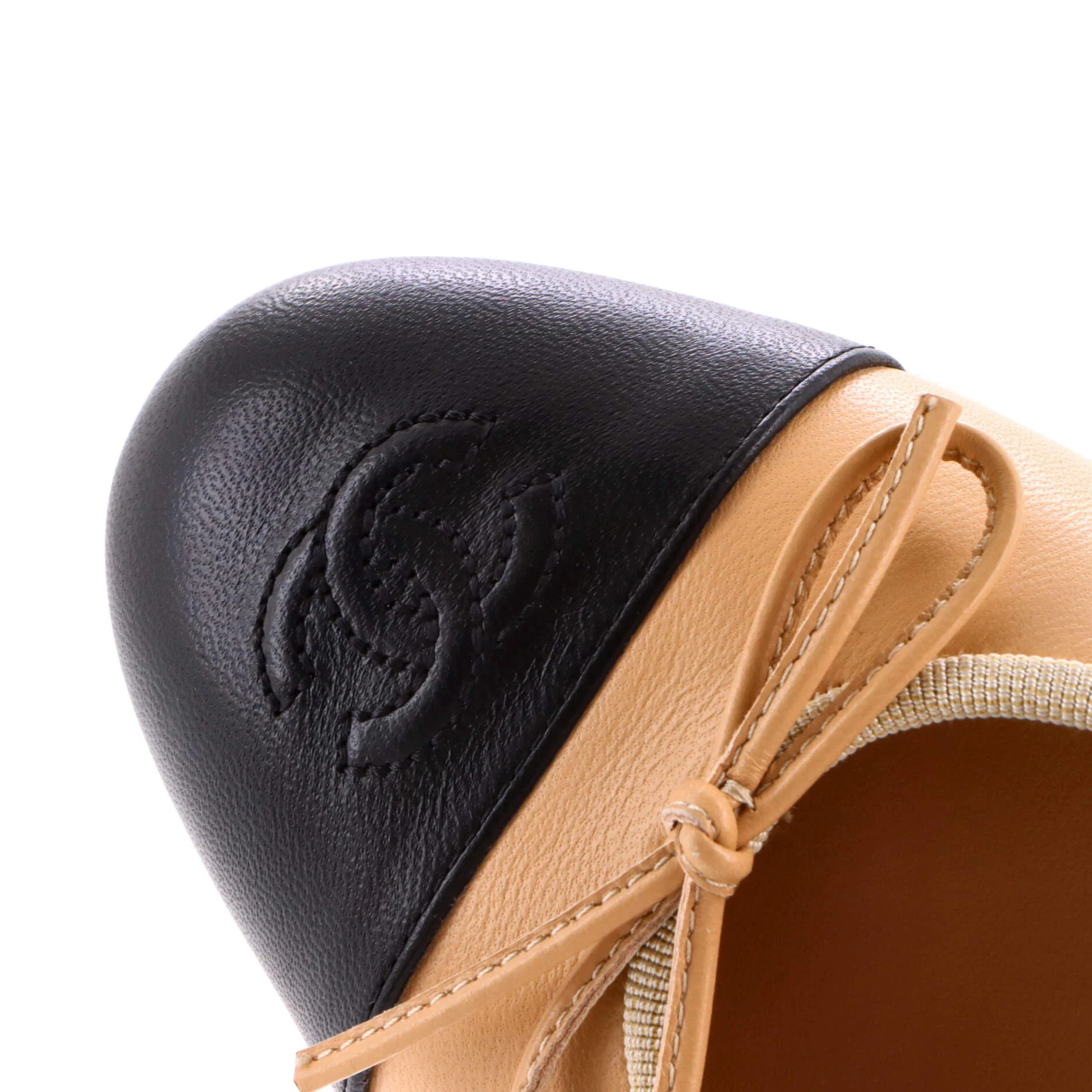 Women's CC Cap Toe Bow Ballerina Flats Leather - Image 5