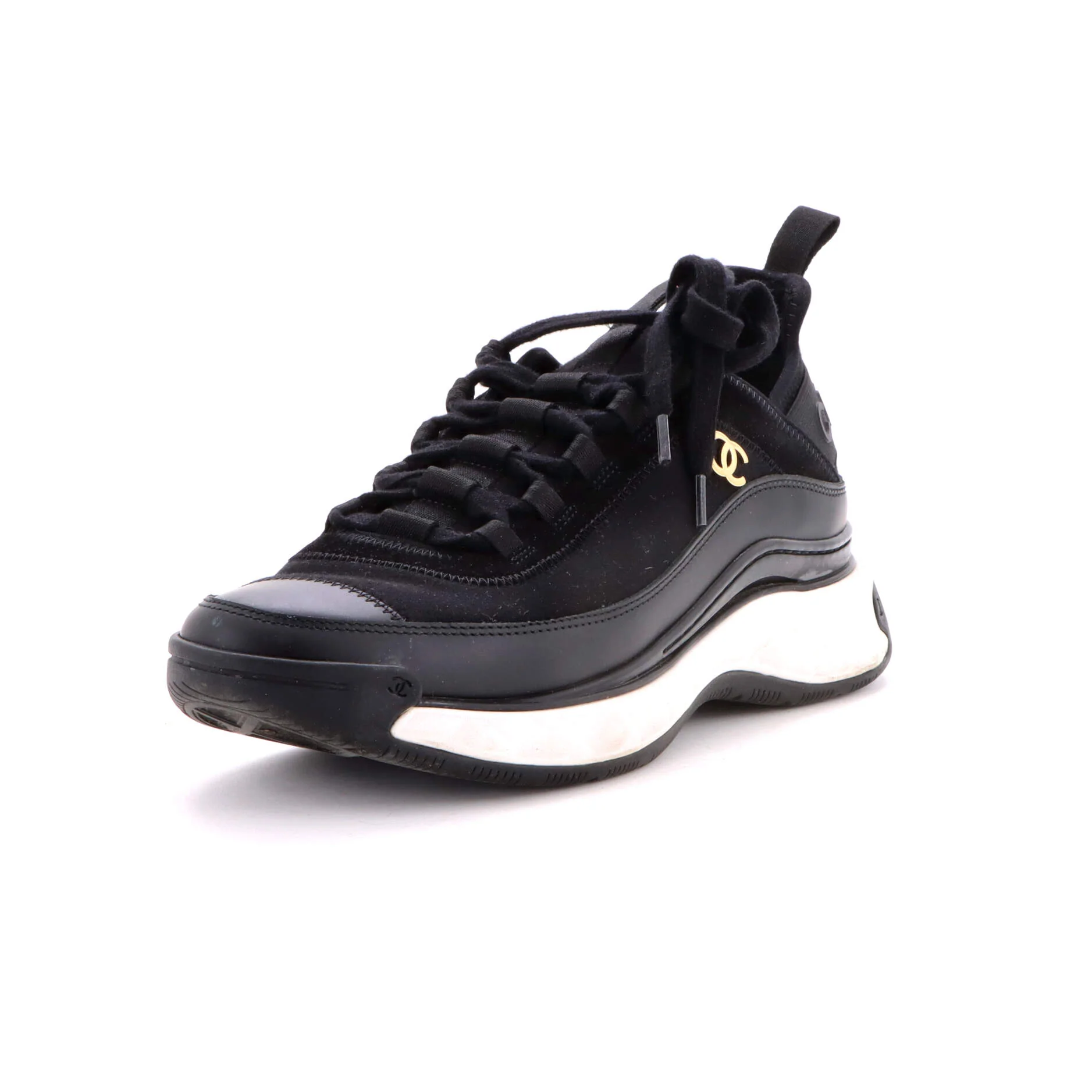 Women's CC Cap Toe Logo Sneakers Suede and Mixed Fibers