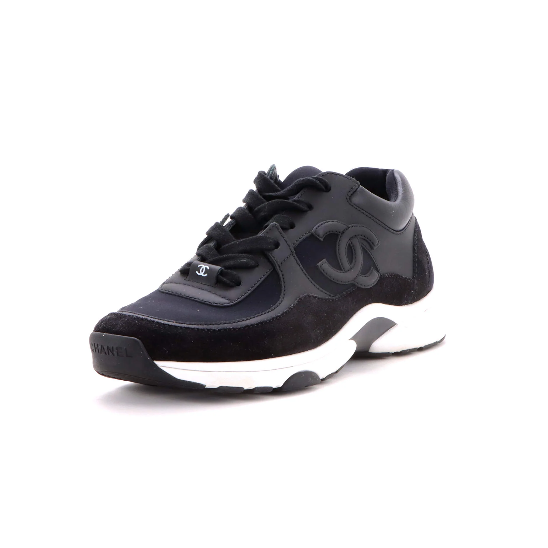 Women's CC Low-Top Sneakers Leather and Fabric with Suede
