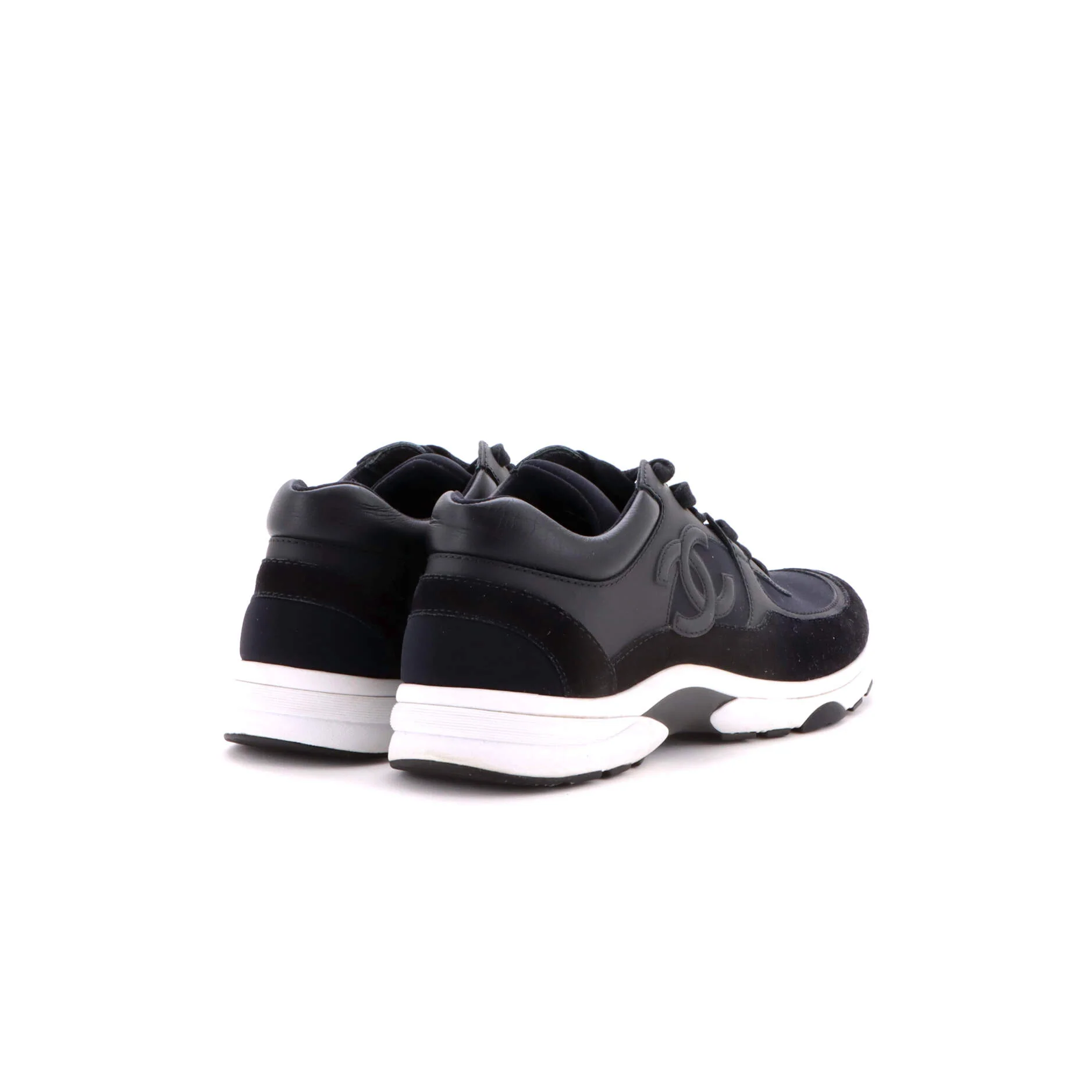 Women's CC Low-Top Sneakers Leather and Fabric with Suede - Image 3