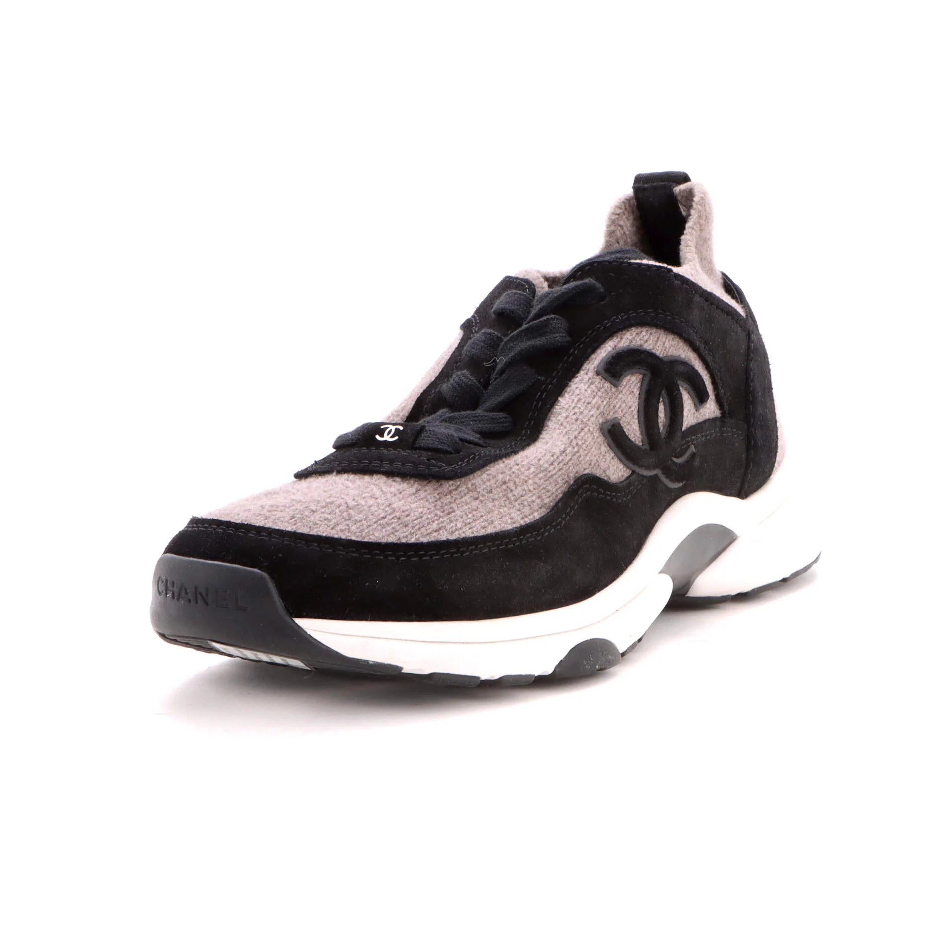Women's CC Low-Top Sneakers Suede and Knit Fabric