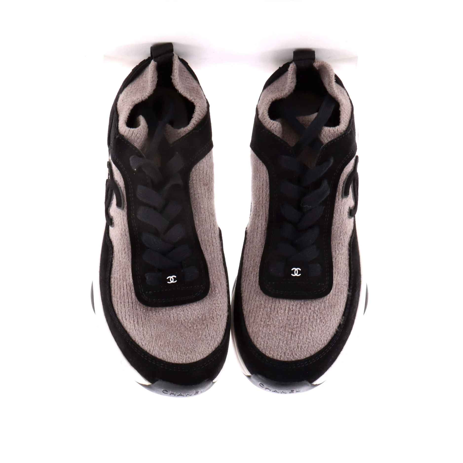 Women's CC Low-Top Sneakers Suede and Knit Fabric - Image 2