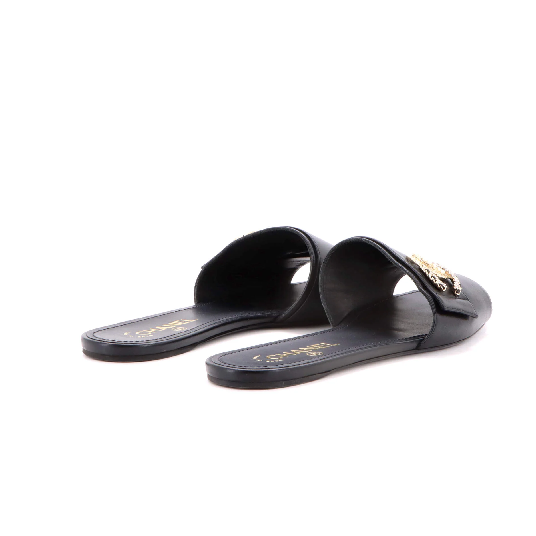 Women's CC Slide Sandals Embellished Leather - Image 3