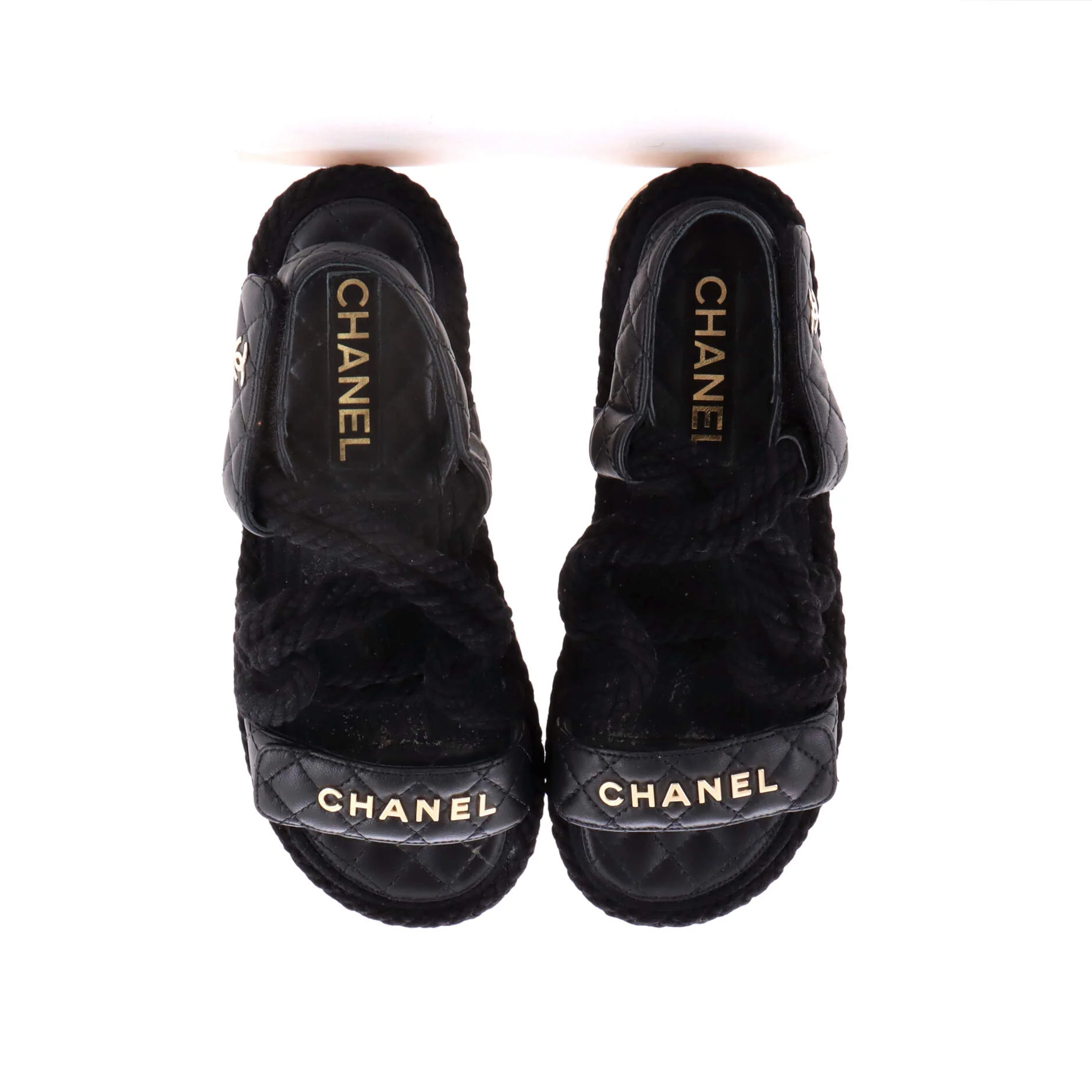 Women's Cord Velcro Dad Sandals Quilted Leather and Cork - Image 2