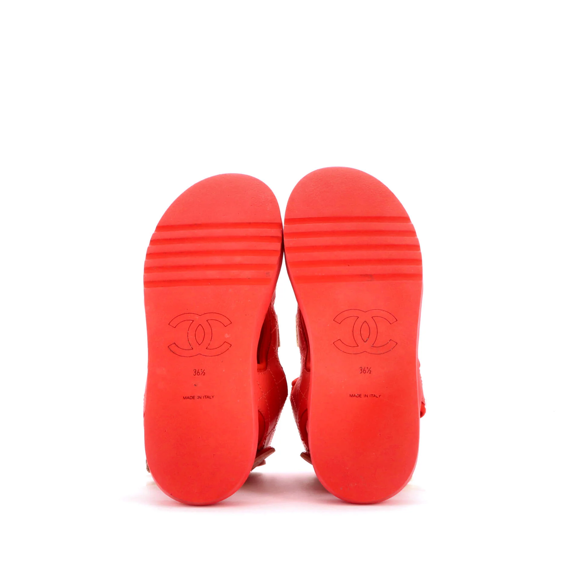 Women's Logo Gladiator Sandals Quilted Leather and Fabric - Image 4
