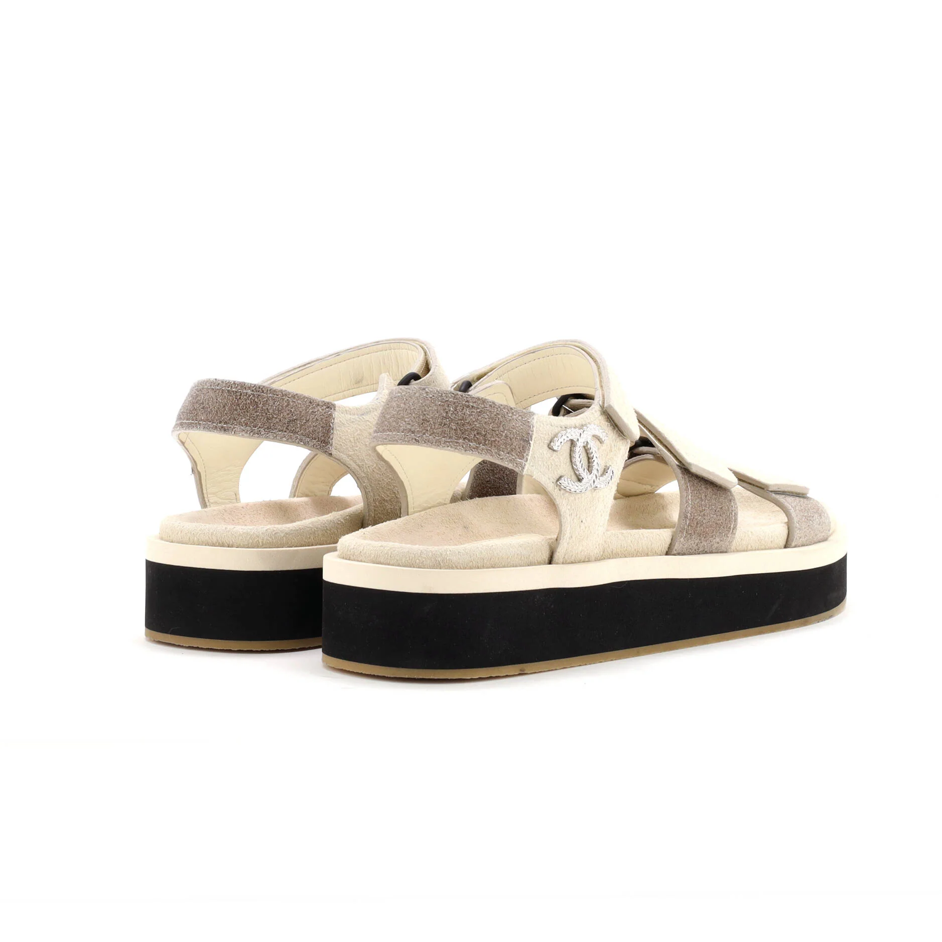 Women's Two Strap Velcro Dad Sandals Suede - Image 3