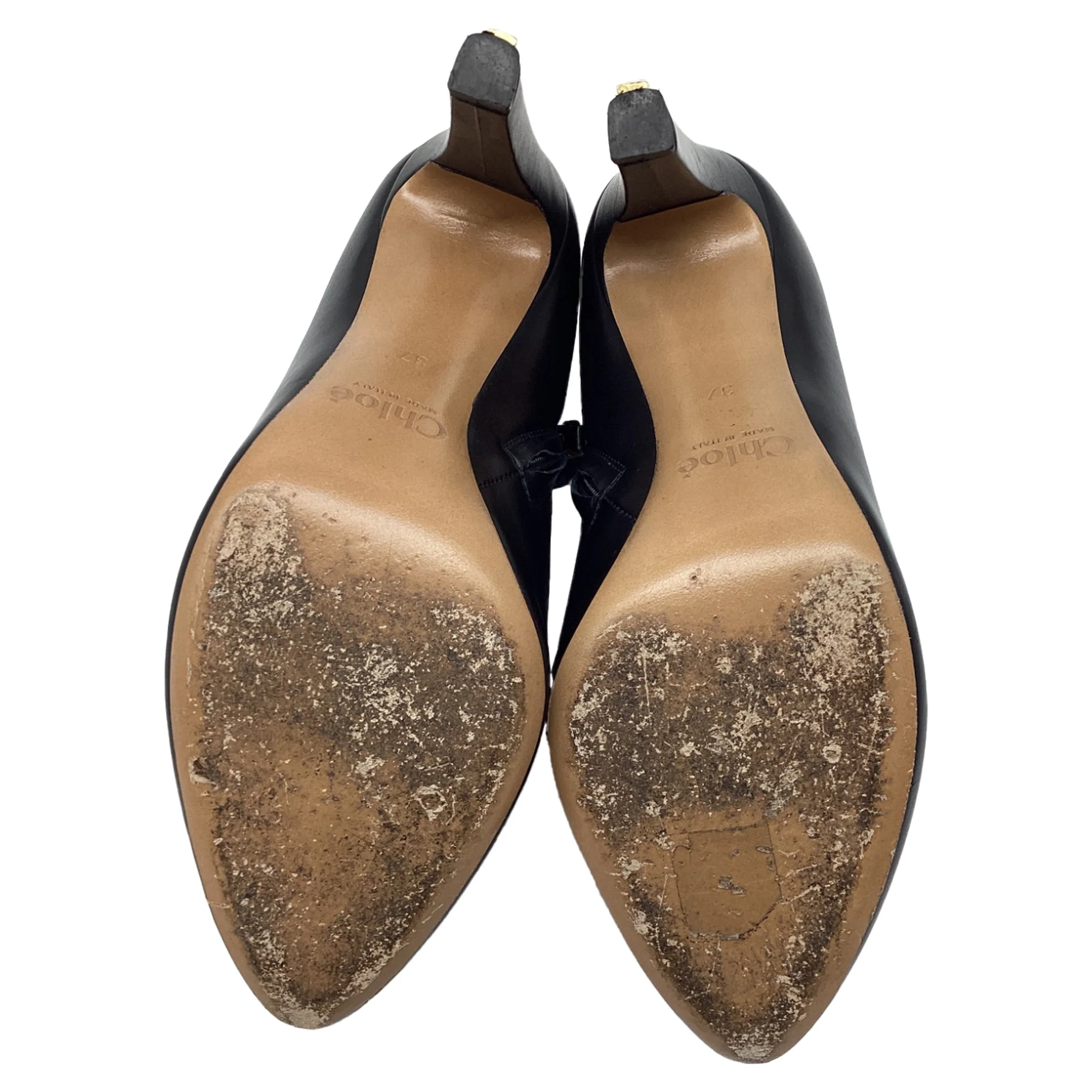 Women's Chloé Back Plated Accent Ankle Boots in Black Leather - Image 10
